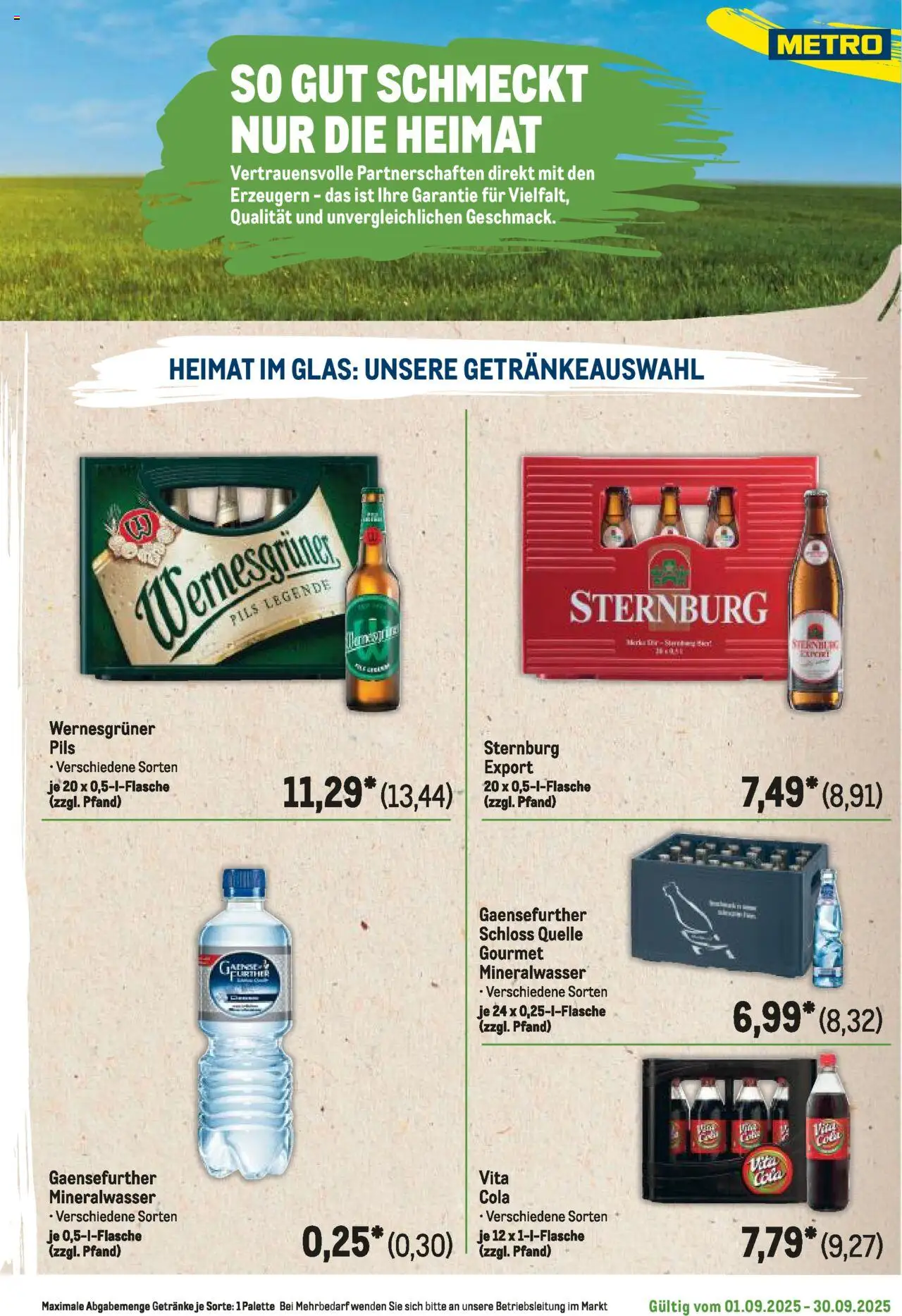 Metro Regionaler Flyer - gültig ab dem 01.09.2025 | Seite: 97 | Produkte: Cola, Pils, Wernesgruner, Mineralwasser