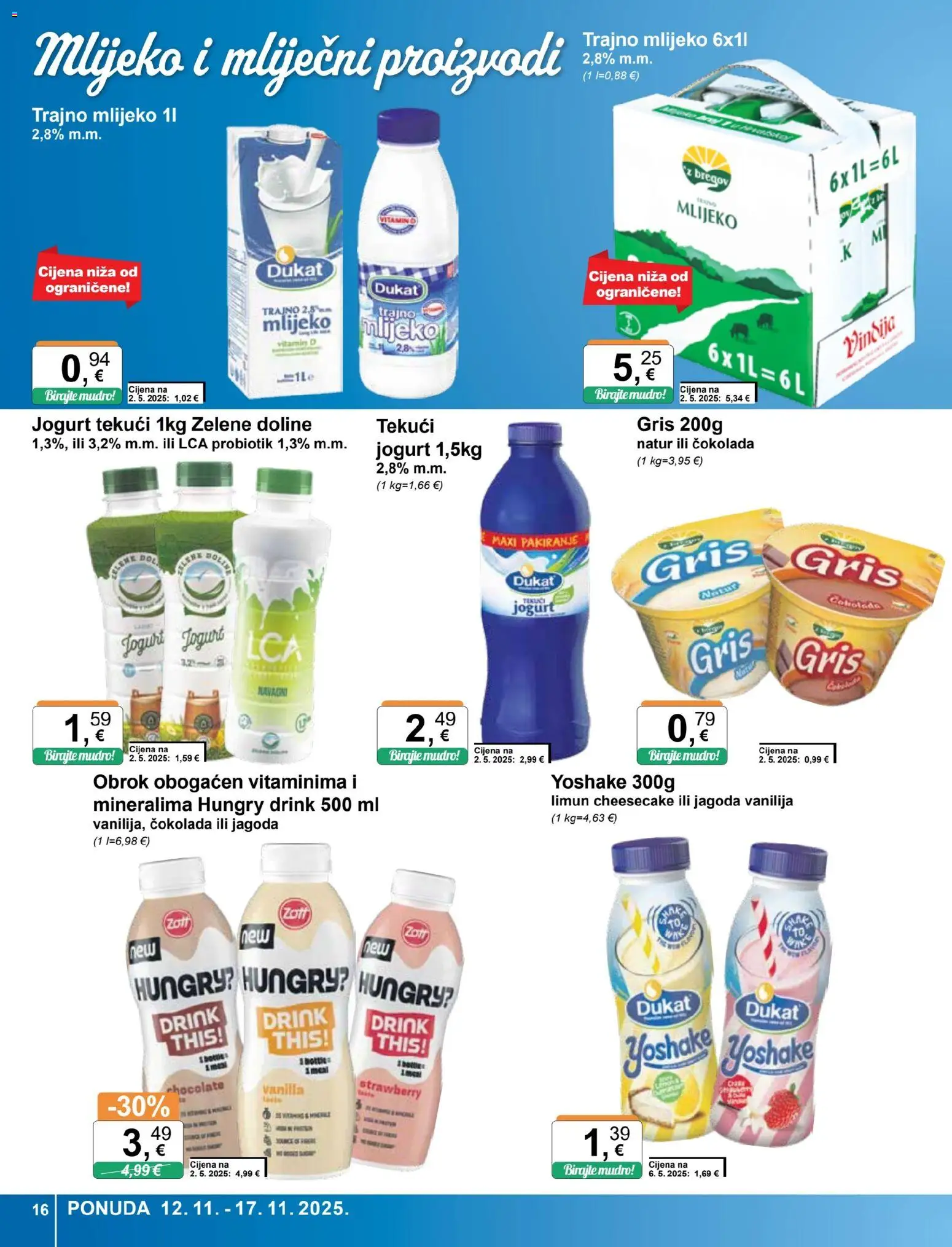 KTC katalog | vrijedi od 12.11.2025 | Stranica: 16 | Proizvodi: Vindija, Jogurt, Trajno mlijeko, Limun