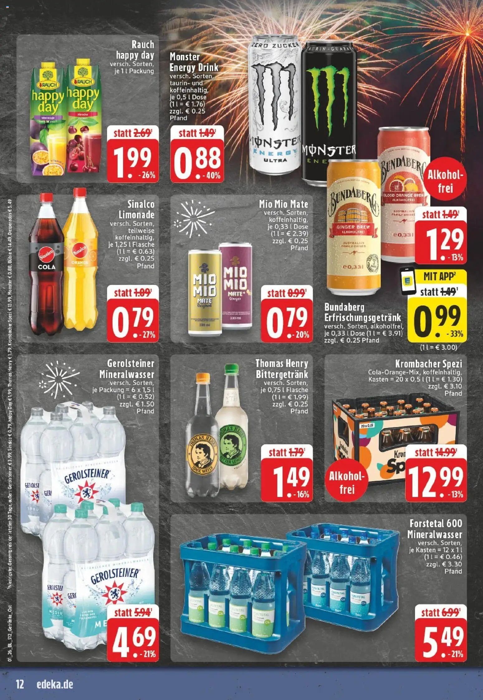 Edeka prospekt Borchen	 – gültig ab 28.12.2025 | Seite: 12 | Produkte: Sinalco, Limonade, Mio mio mate, Monster
