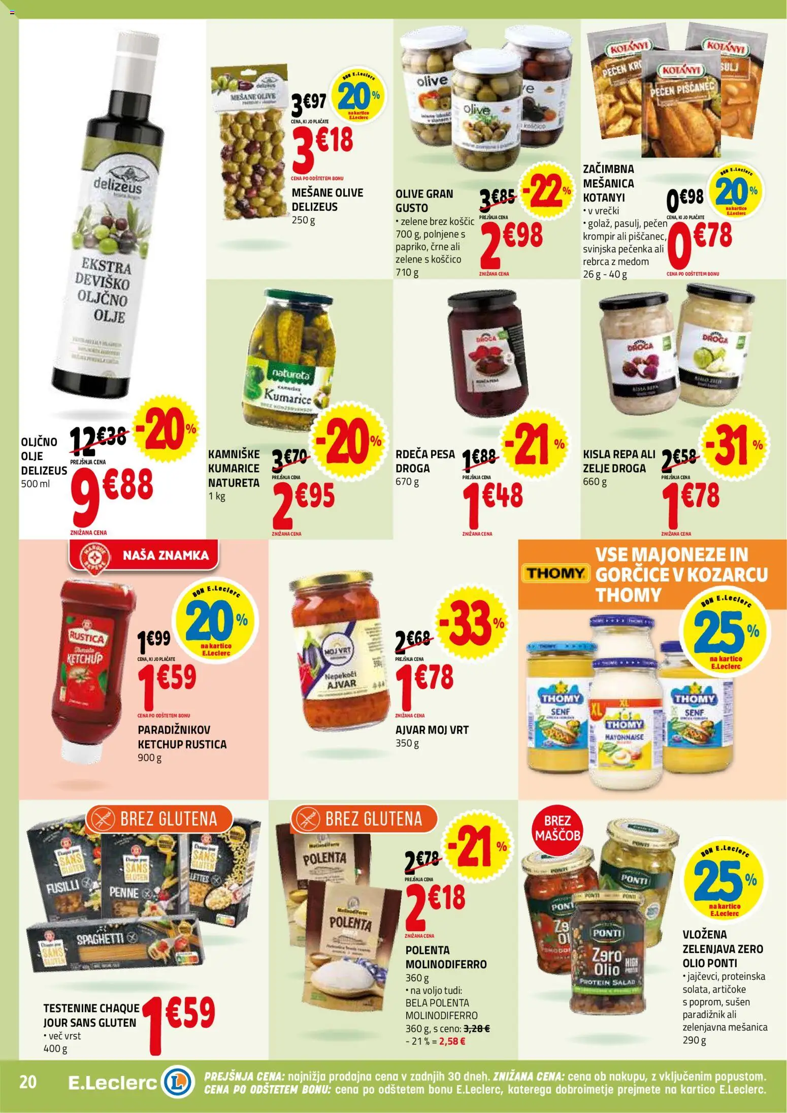 Novi E.leclerc katalog ponudbe – veljaven od 21.01.2026 | Stran: 20 | Izdelki: Polenta, Paradiznik, Testenine, Pesa