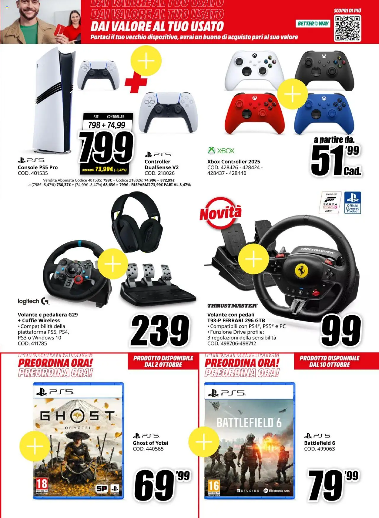 Volantino Media World del 19.09.2025 | Pagina: 5 | Prodotti: PC, Cuffie, Xbox