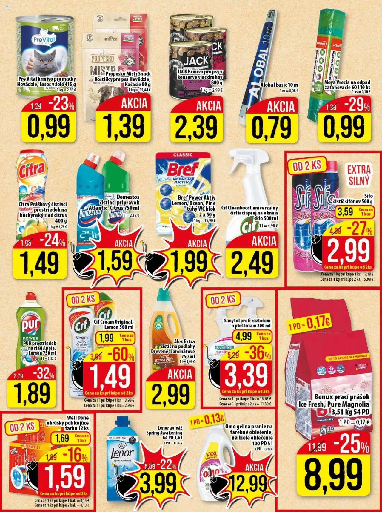 Klas leták │ platný od 21.07.2025 | Strana: 20 | Produkty: Losos, Wc blok, Cif, Lenor