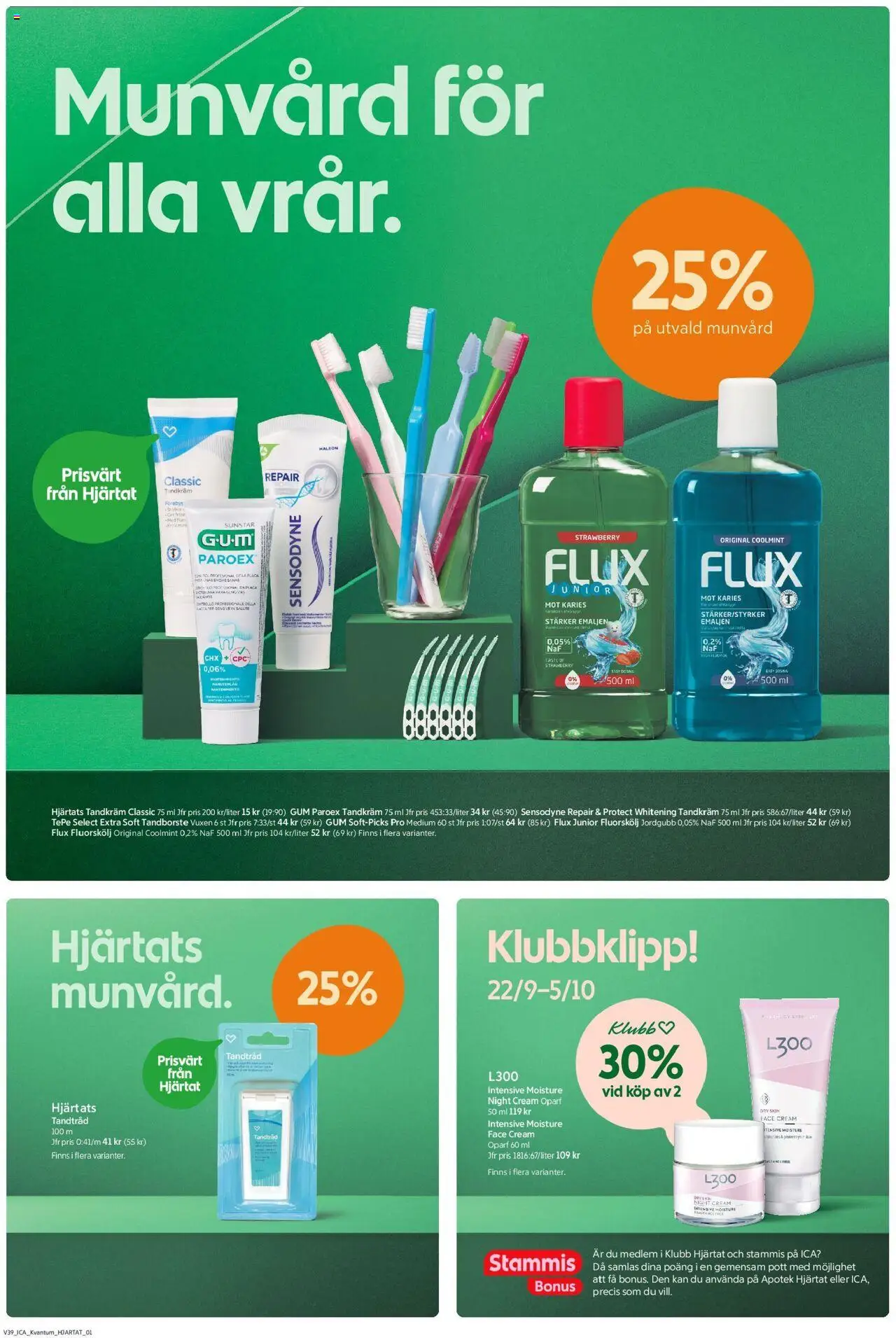 ICA Kvantum reklamblad aktuell från 22.09.2025 | Sida: 6 | Produkter: Tandkräm, Tandborste