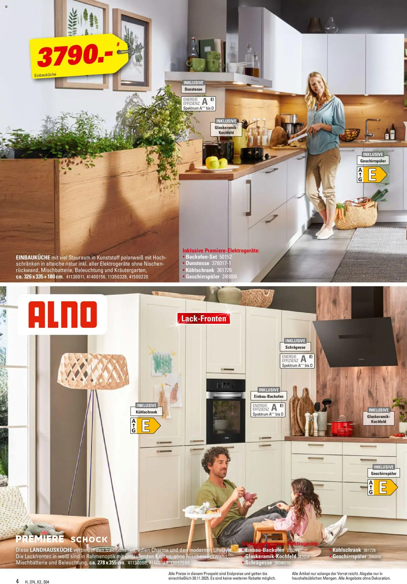 Höffner Prospekt 	 – gültig ab 03.11.2025 | Seite: 4 | Produkte: Geschirrspüler, Einbauküche, Kühlschrank, Kochfeld