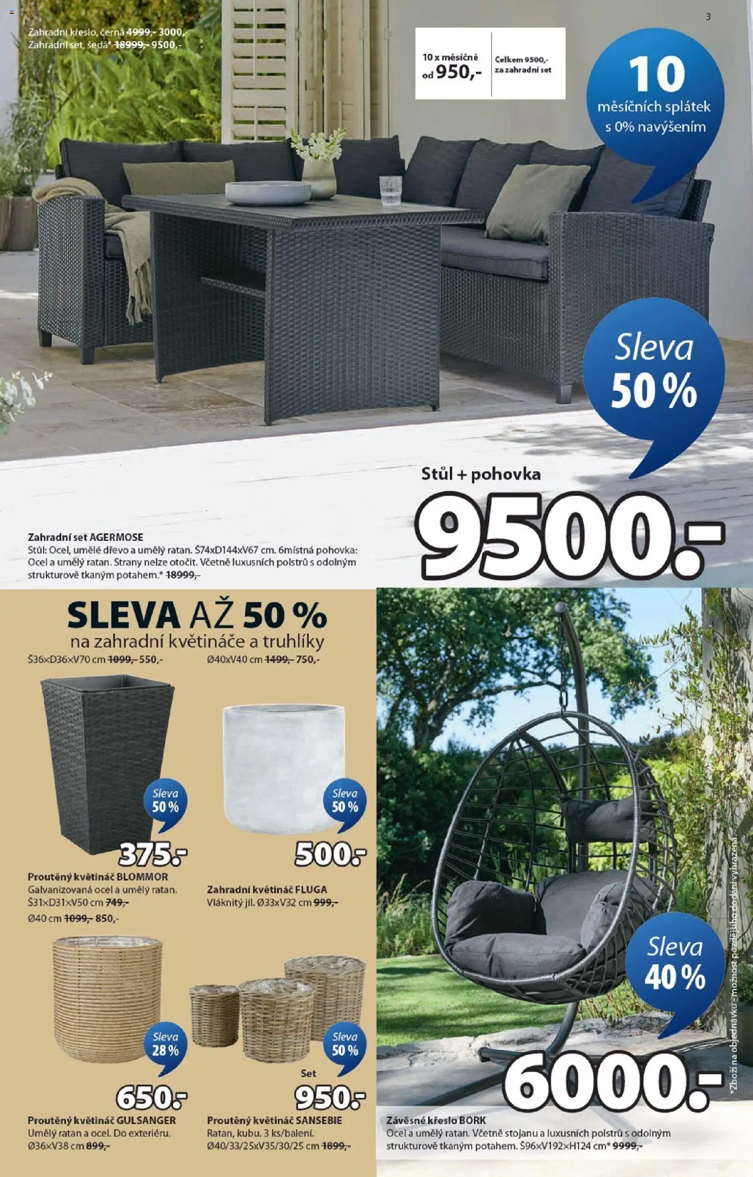 JYSK leták - Slevy od 23.02.2026 | Strana: 3 | Produkty: Truhlíky, Květináče, Pohovka, Stůl