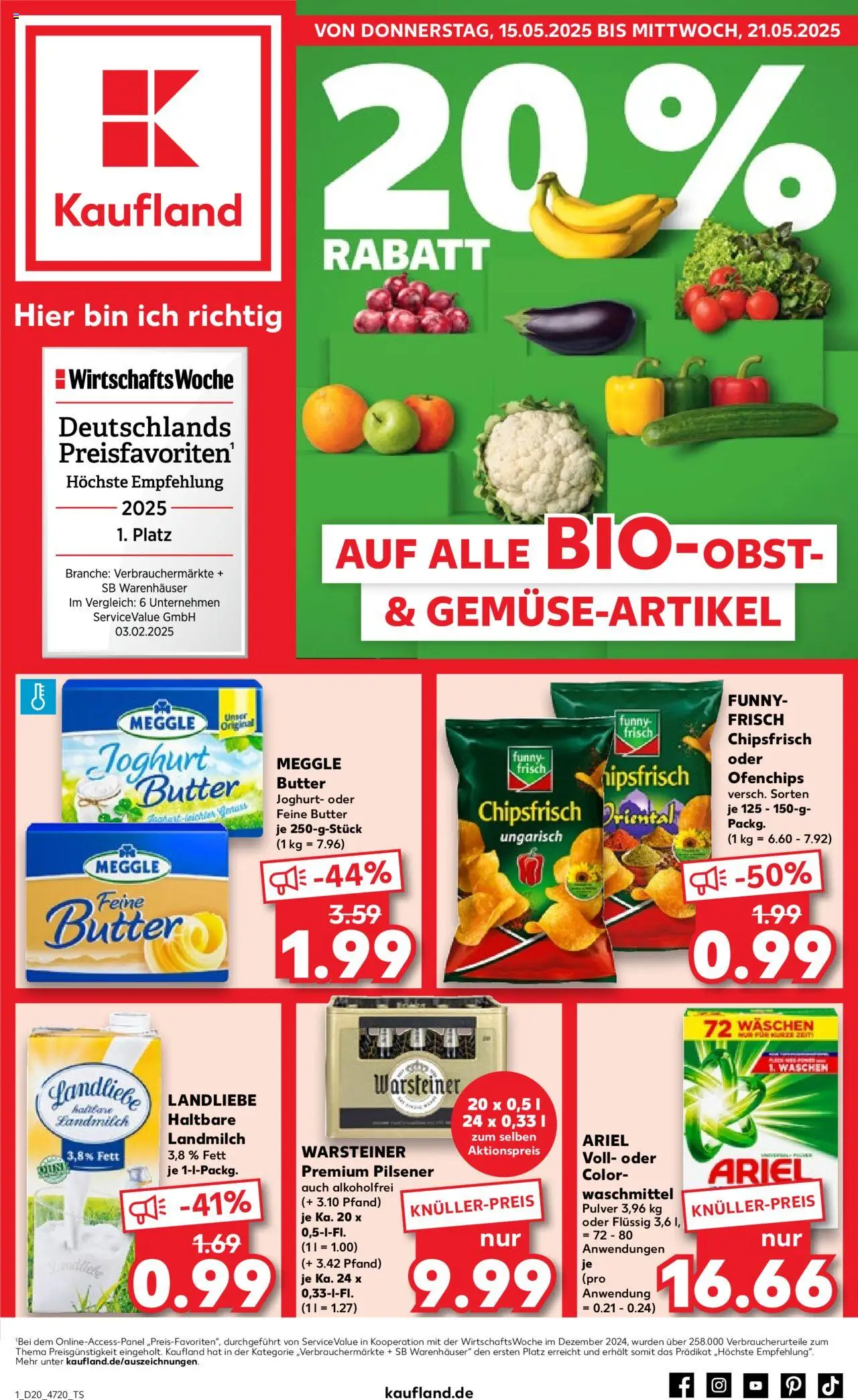 Kaufland - Hannover, Bornumer Straße 141 - gültig ab dem 15.05.2025 | Seite: 1 | Produkte: Butter, Joghurt, Funny frisch, Warsteiner