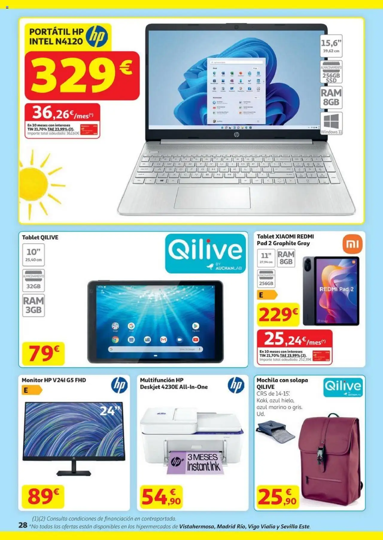 Alcampo - HG catalan  │ válido desde el 14.08.2025 | Página: 28 | Productos: Portátil HP, Mochila, Tablet, Monitor