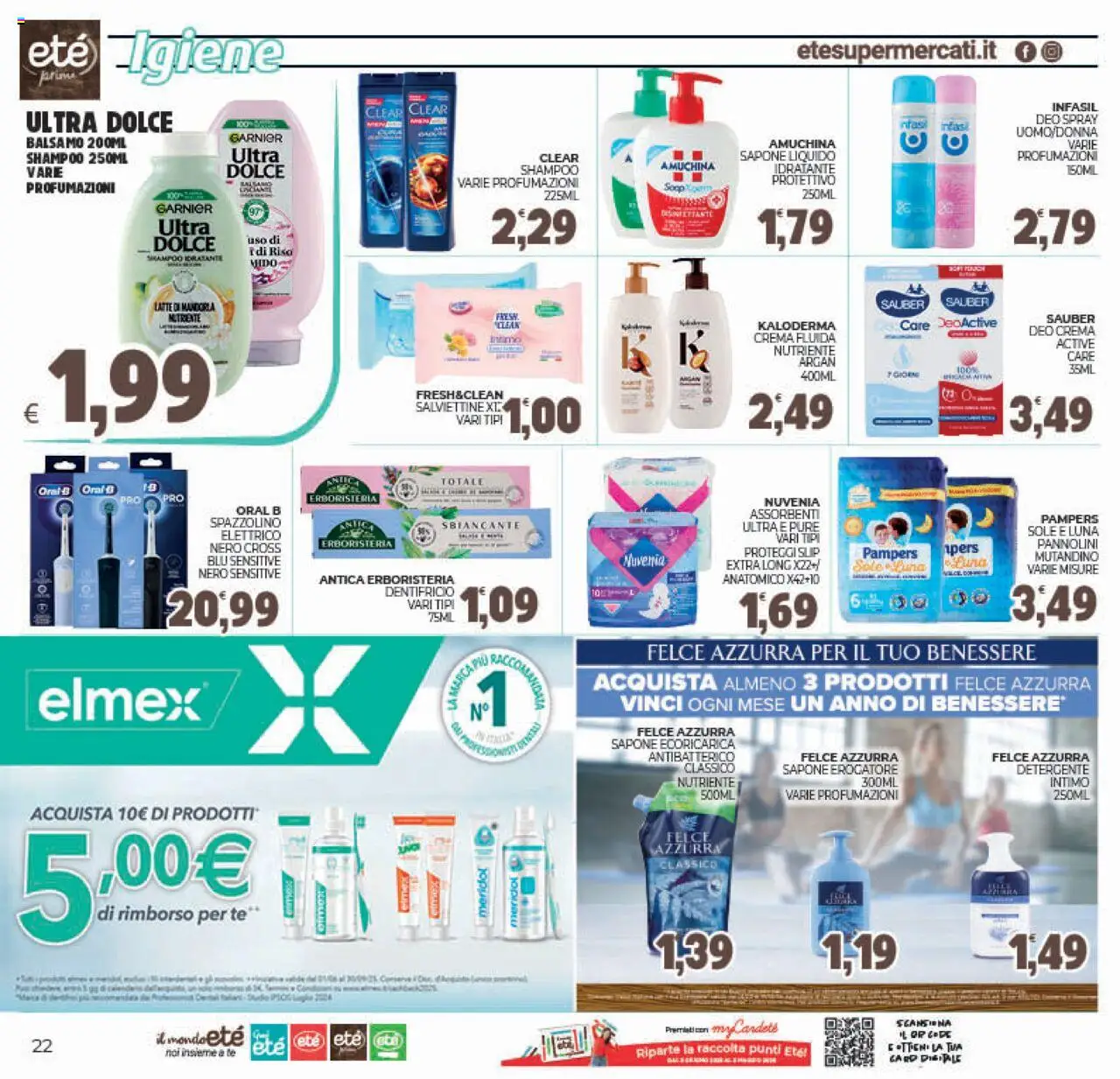 Volantino Eté del 29.08.2025 | Pagina: 22 | Prodotti: Pannolini, Dentifricio, Detergente, Slip