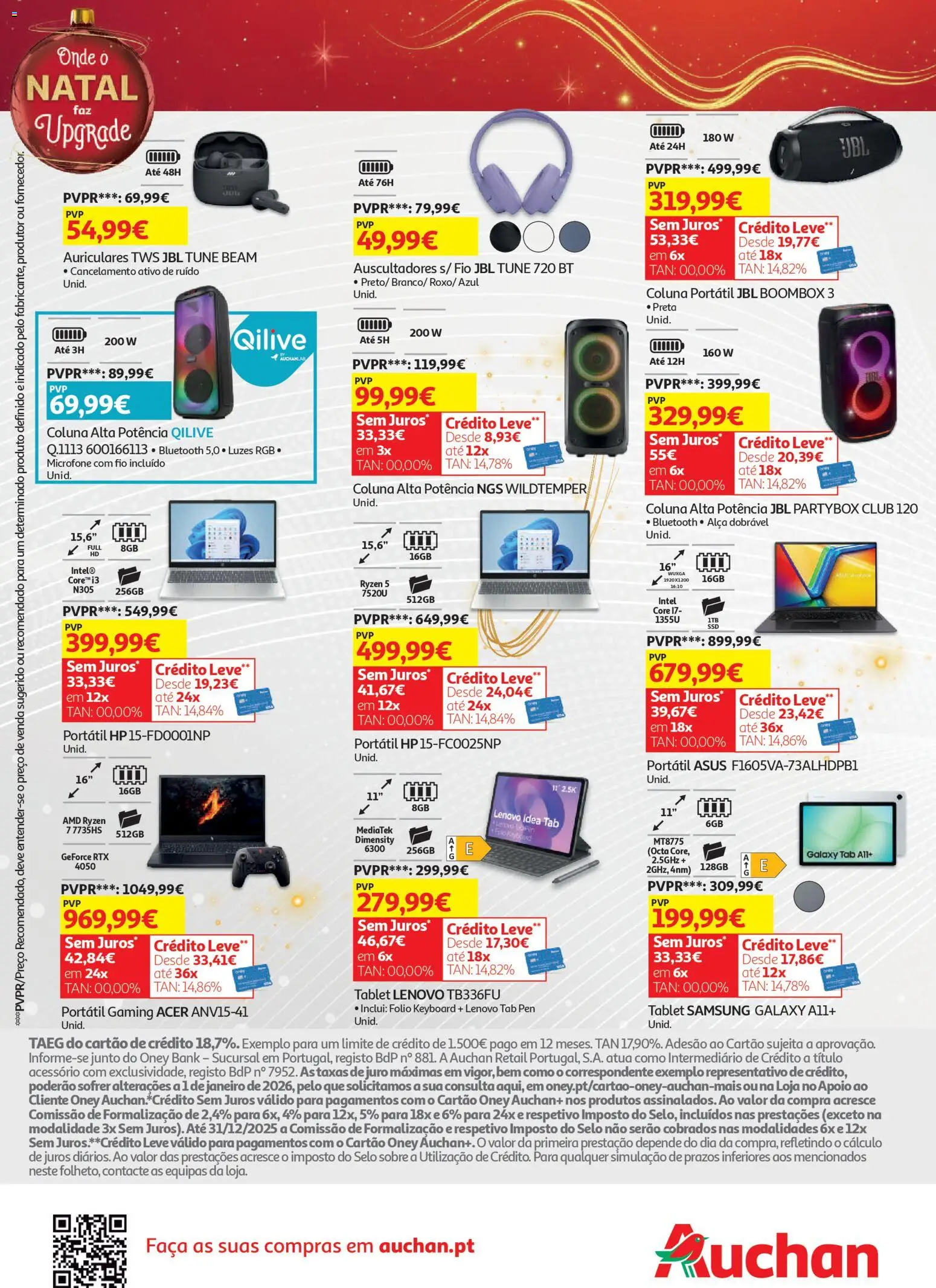 Auchan - Onde o Natal faz upgrade │ válido de 17.12.2025 | Página: 4 | Produtos: Faca, Microfone, Tablet
