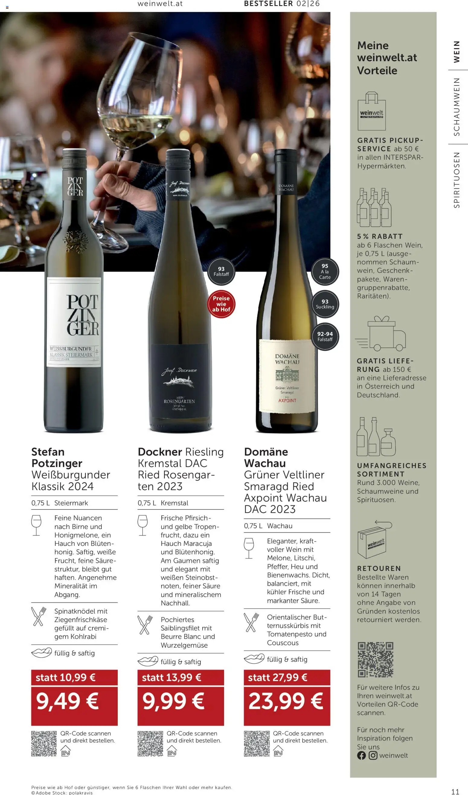 Interspar Wein Welt gültig ab 05.02.2026 | Seite: 11 | Produkte: Pfirsich, Birne, Wein