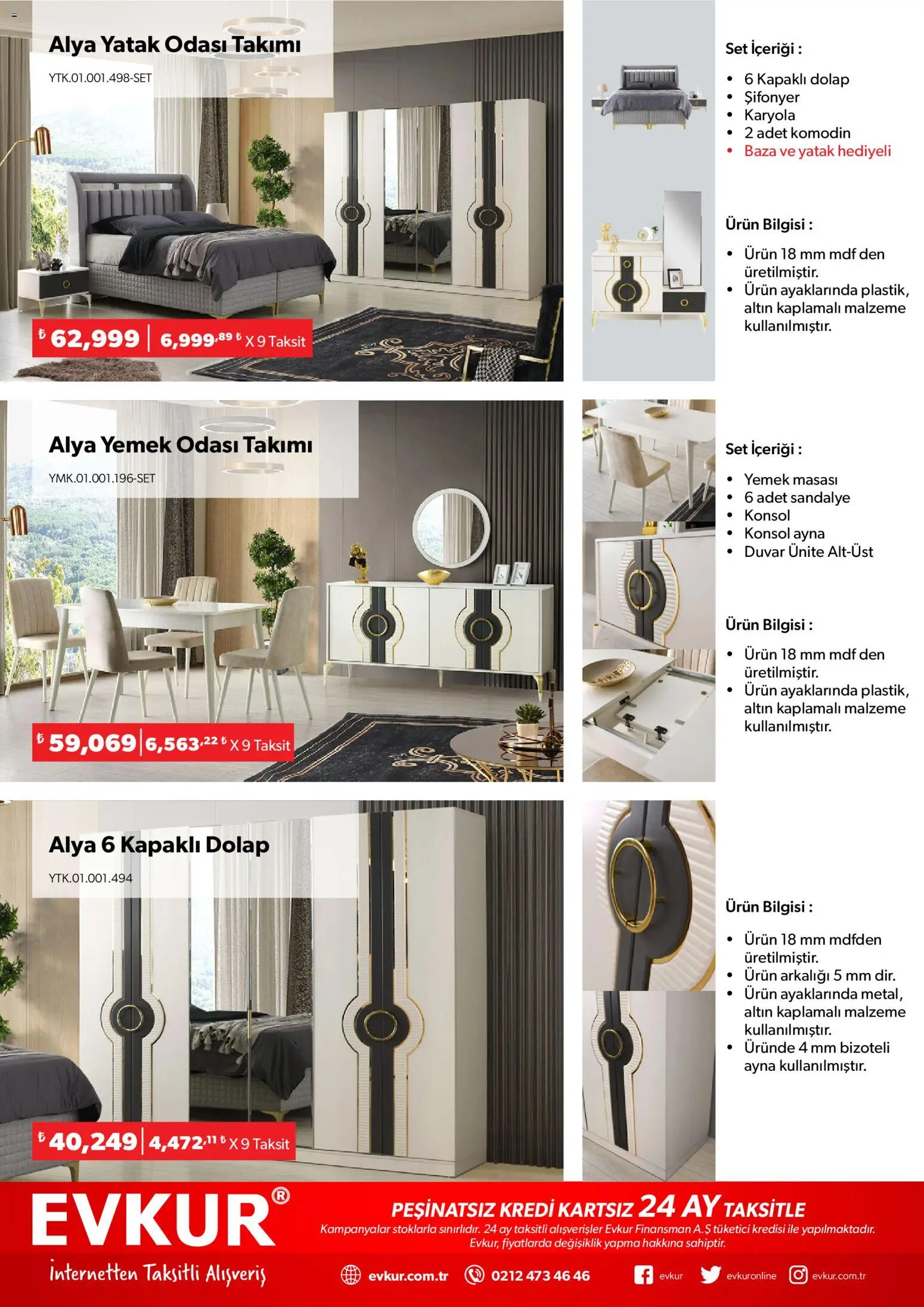 Evkur Katalog - 01.11.2025 tarihinden itibaren geçerlidir | Sayfa: 2 | Ürünler: Yatak, Ayna, Komodin, Yemek odası takımı