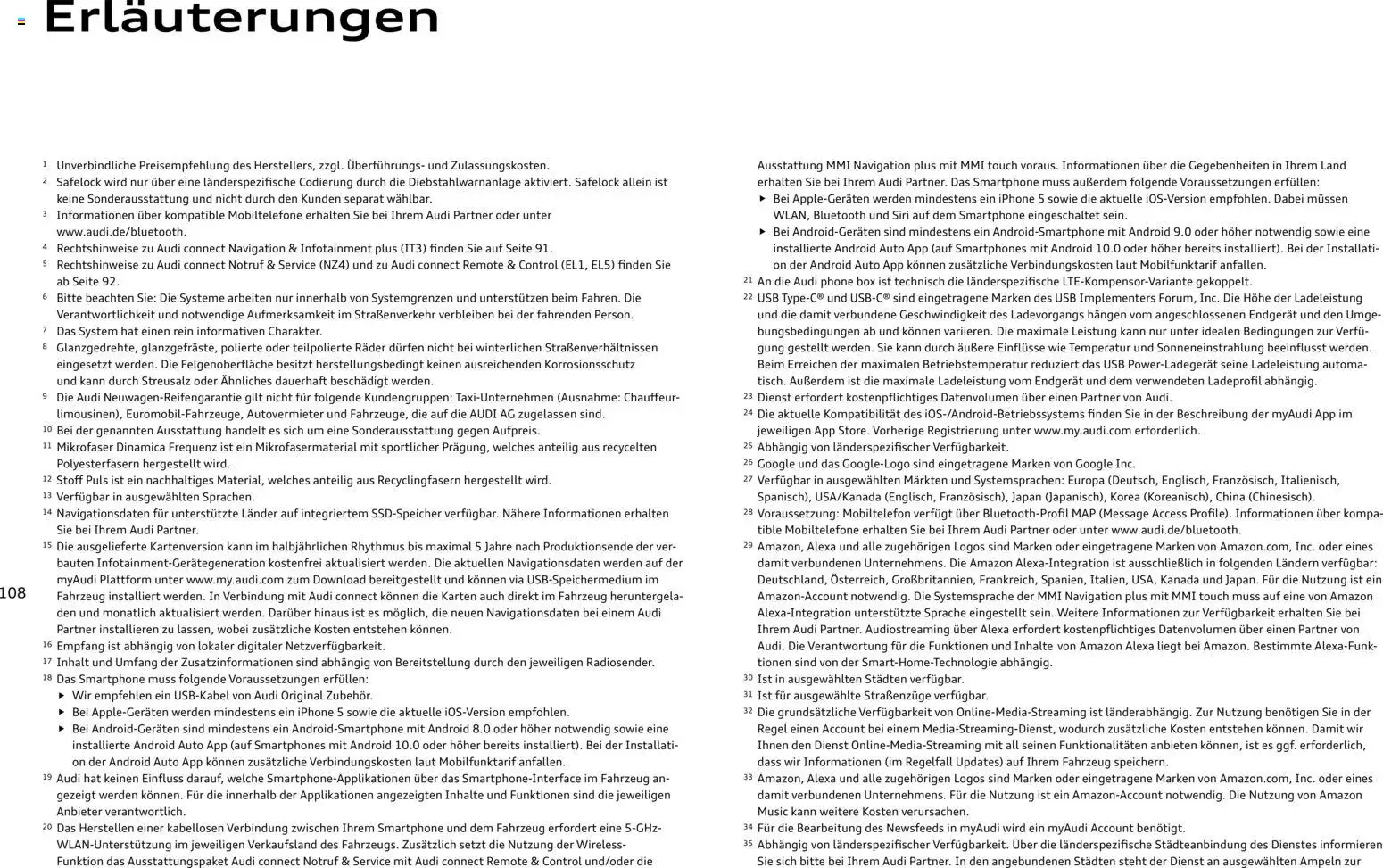 Audi A1 Sportback / A1 allstreet – gültig ab 28.10.2025 | Seite: 108 | Produkte: Navigation, Smartphones, Iphone, Smartphone