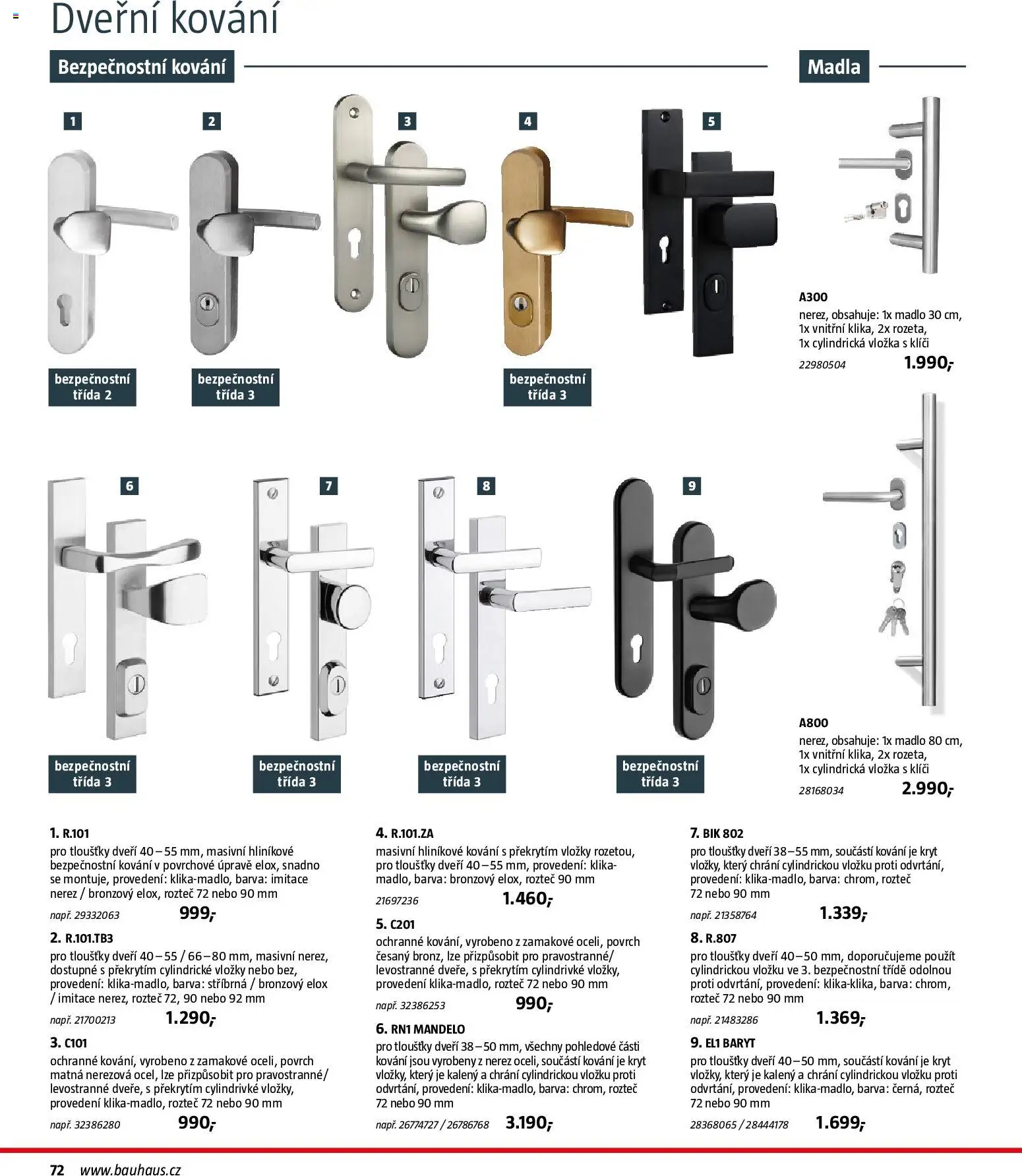 Bauhaus katalog Stavební prvky od 03.11.2025 | Strana: 72 | Produkty: Vložky, Madlo
