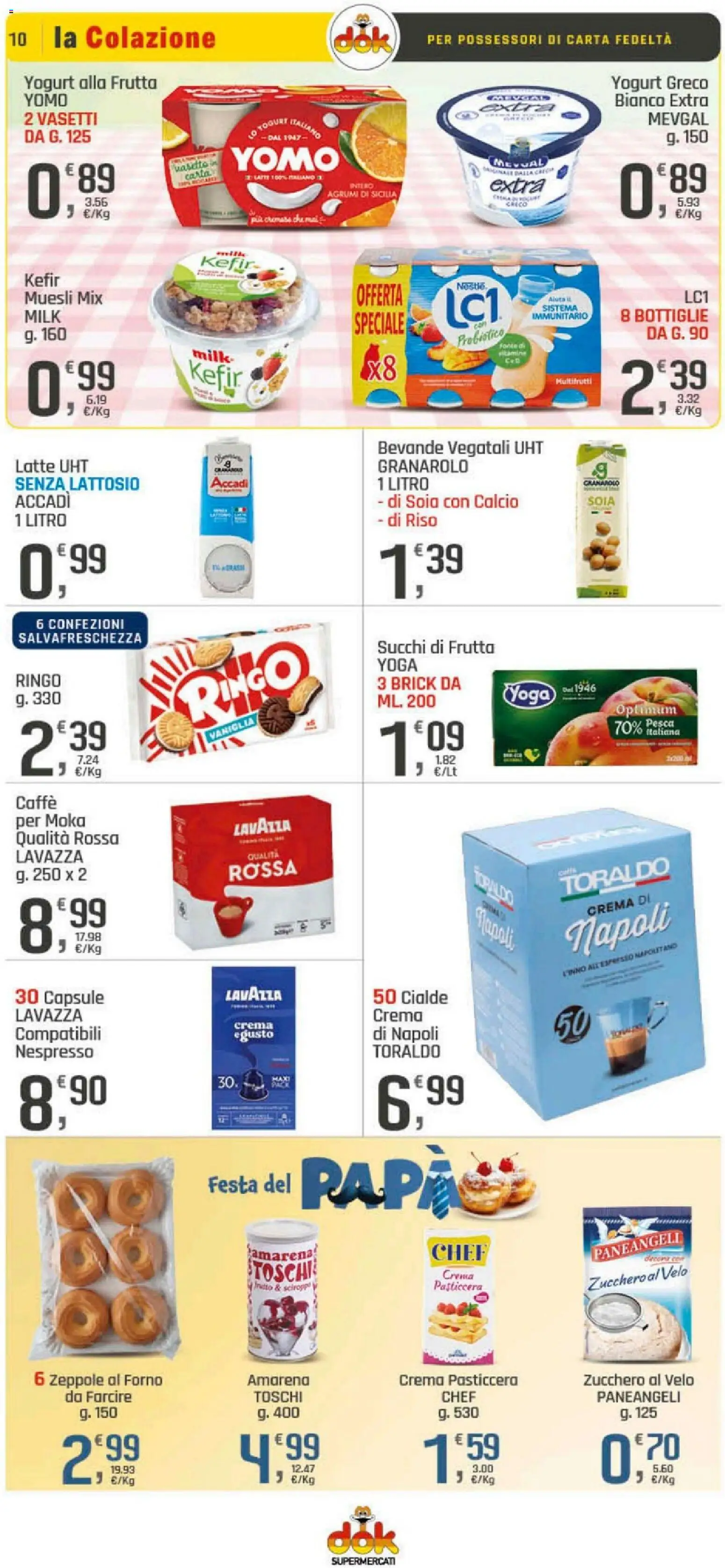 Volantino DOK del 05.03.2026 | Pagina: 10 | Prodotti: Crema, Zucchero, Latte, Forno