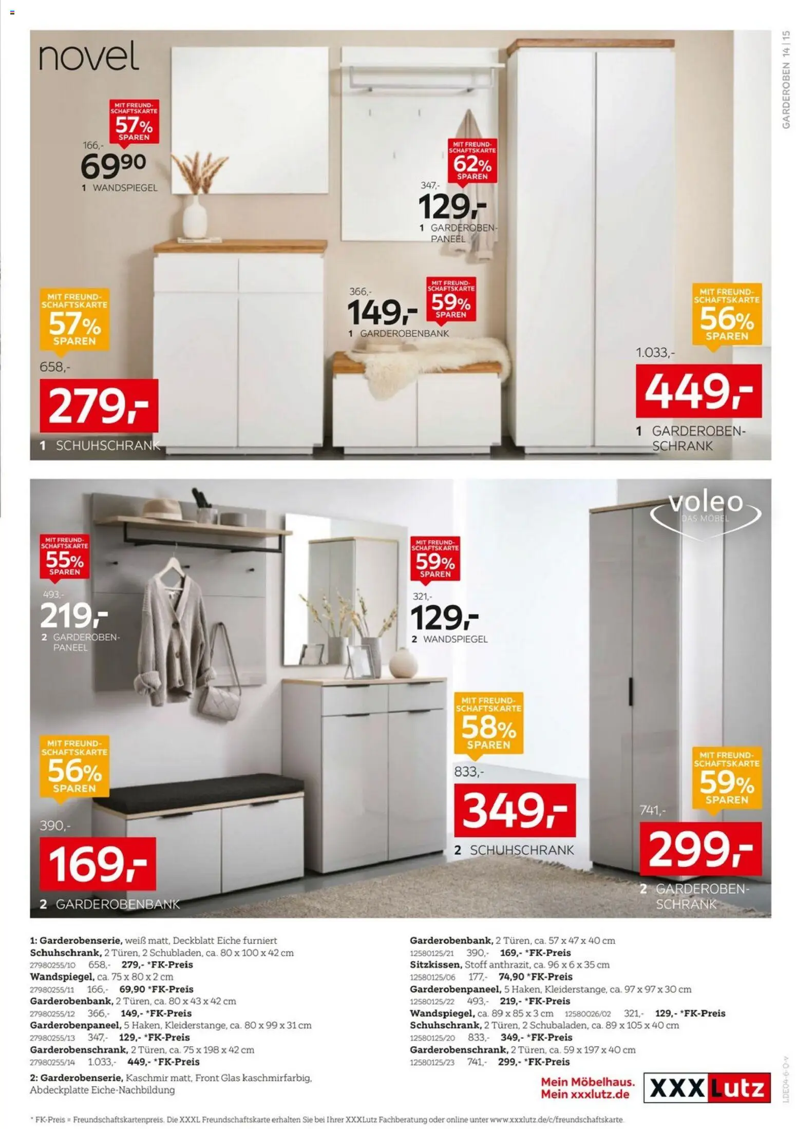XXXLutz Aufbewahrung & Deko – gültig ab 29.03.2026 | Seite: 15 | Produkte: Schrank, Wandspiegel
