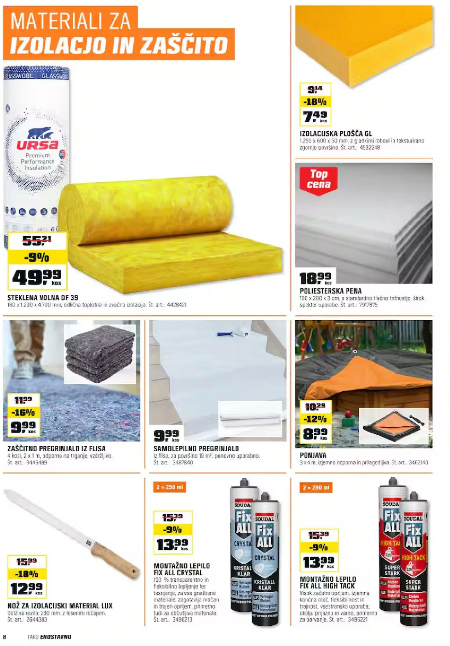 Novi OBI katalog ponudbe – veljaven od 01.10.2025 | Stran: 8 | Izdelki: Nož, Pregrinjalo, Kos, Lepilo