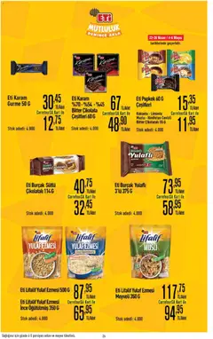 22.04.2026 tarihinden itibaren geçerli olan CarrefourSA kataloğu önizlemesi | Sayfa: 26 | Ürünler: Çikolata, Sebze, Meyve, Bisküvi