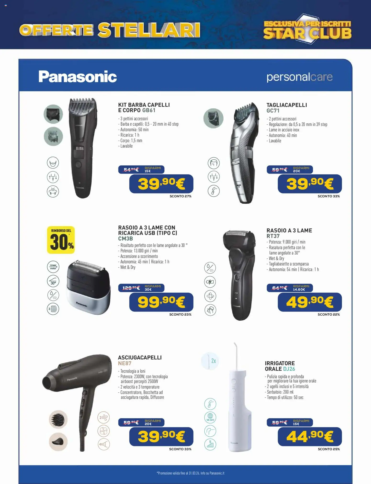 Volantino Euronics del 19.02.2026 | Pagina: 33 | Prodotti: Rasoio, Irrigatore, USB, Asciugacapelli