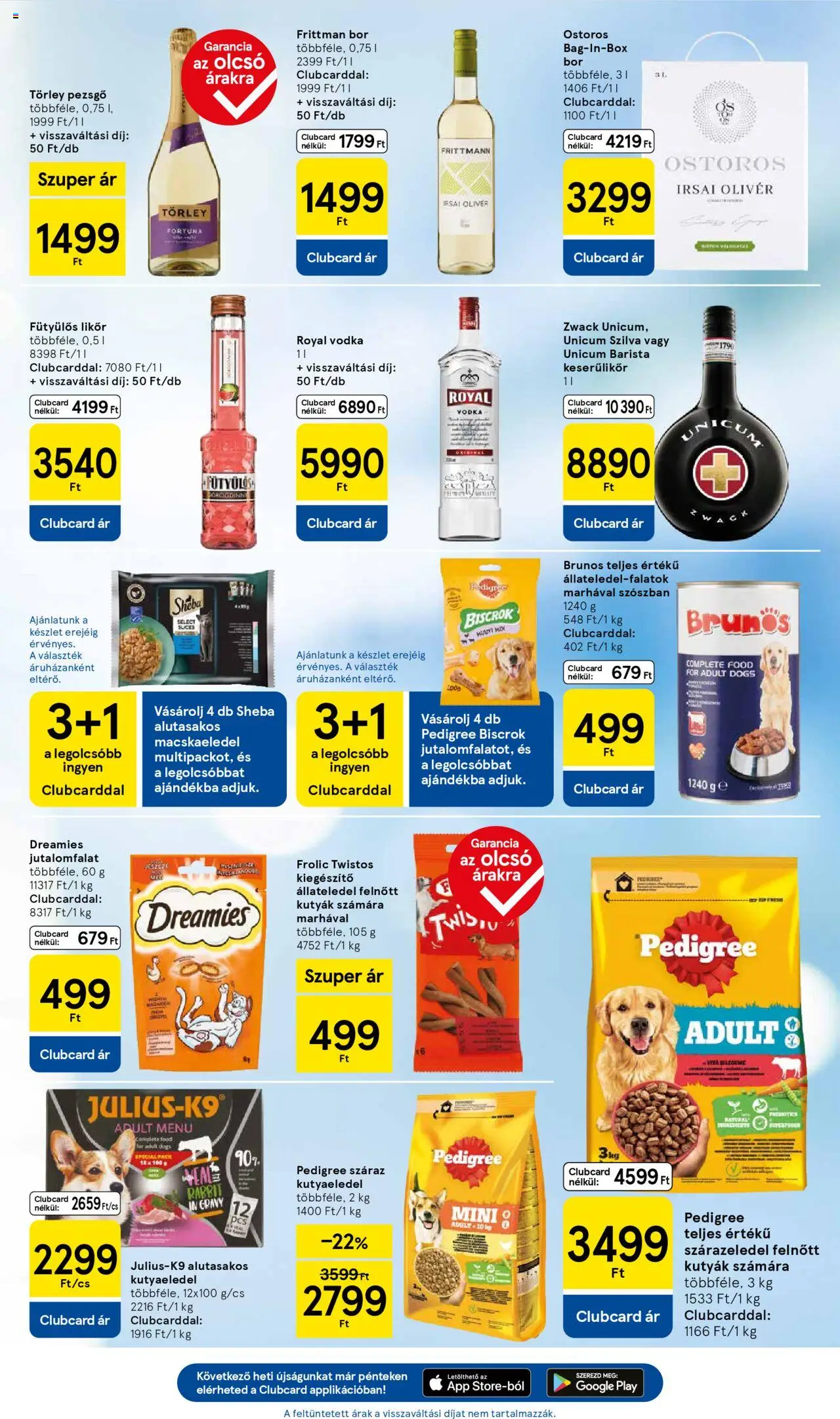 Tesco akciós ujság - amely érvényes a következő dátumtól: 12.06.2025 | Oldal: 7 | Termékek: Macskaeledel, Törley pezsgő, Szilva, Bor