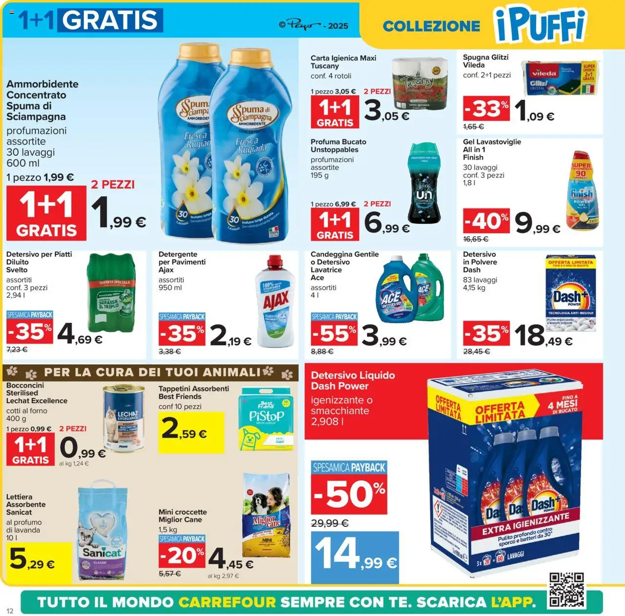 Volantino Carrefour del 05.05.2025 | Pagina: 12 | Prodotti: Carta igienica, Detersivo per piatti, Candeggina, Lavastoviglie