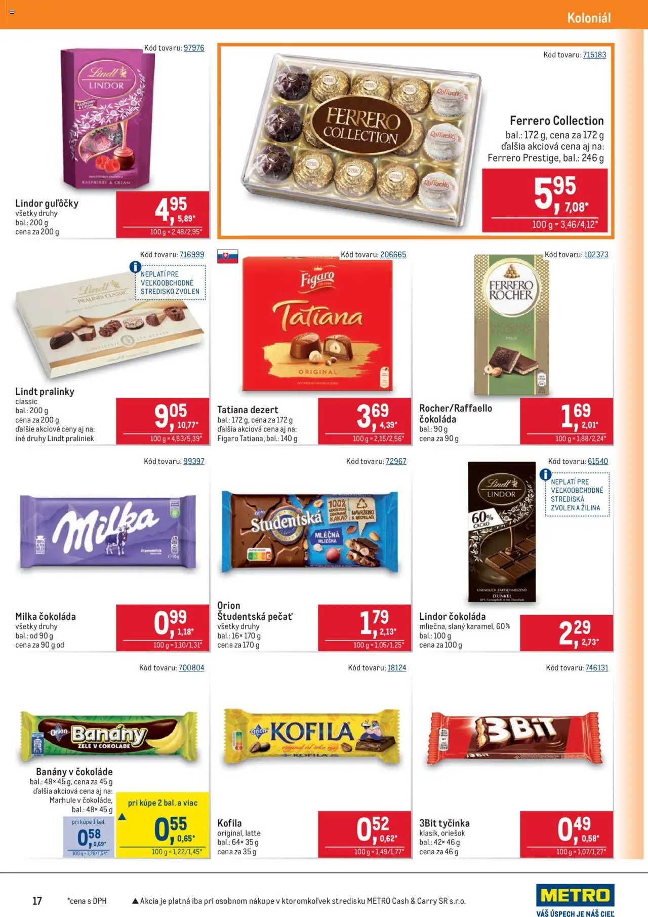 Nové Metro akcie – leták je platný od 10.09.2025 | Strana: 17 | Produkty: Lindor, Lindt, Čokoláda, Milka