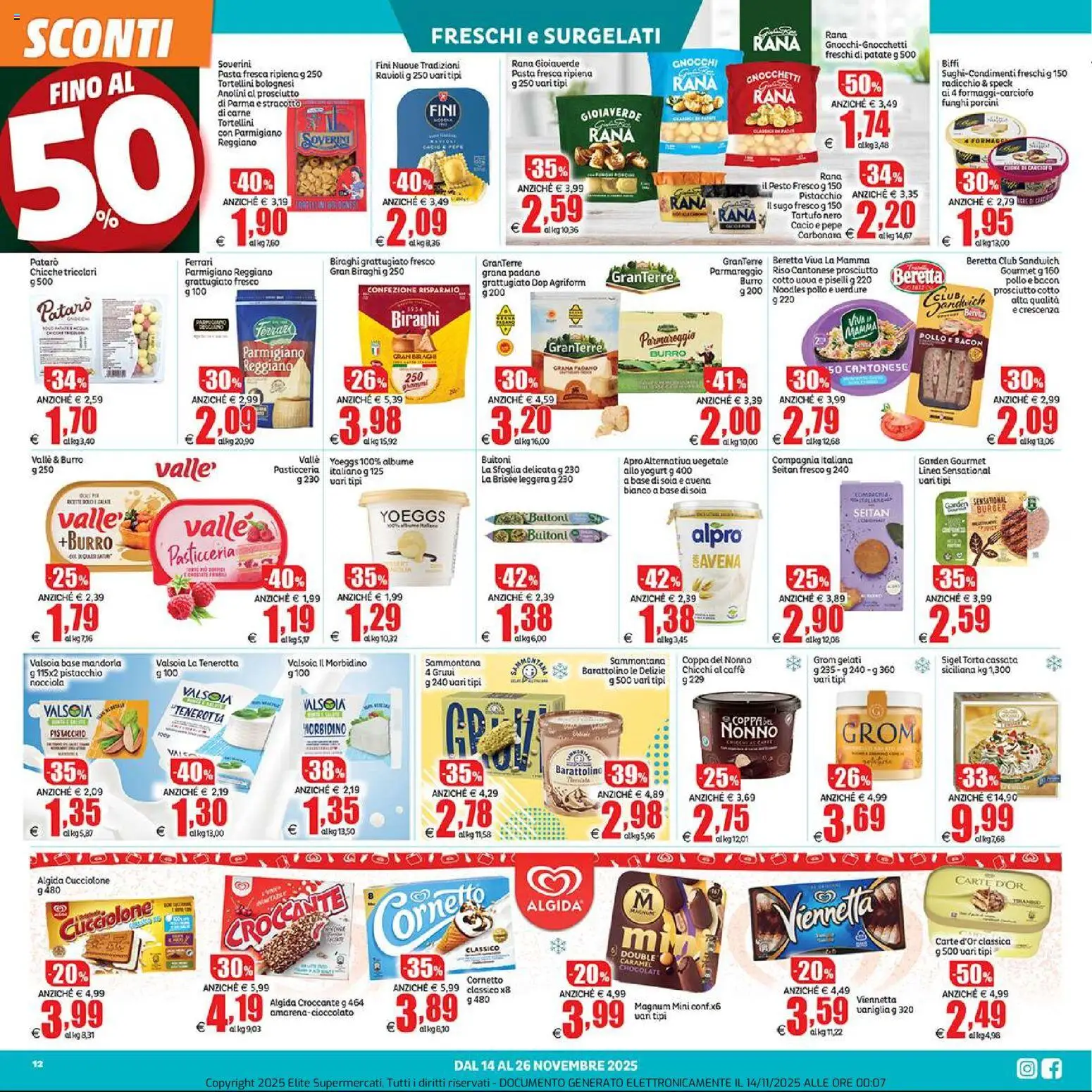 Volantino Elite Supermercati del 14.11.2025 | Pagina: 12 | Prodotti: Patate, Pepe, Sugo, Gnocchetti