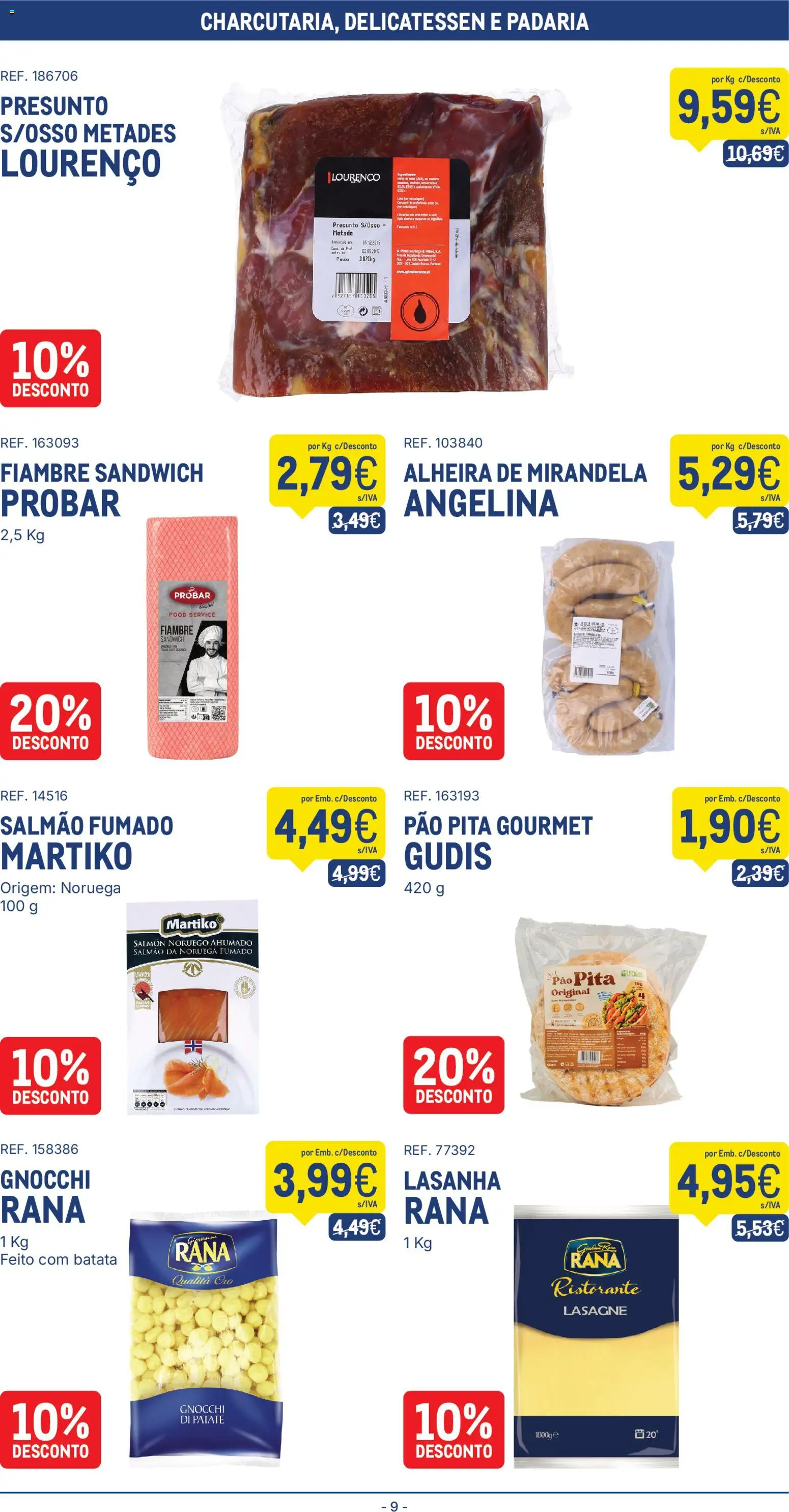 Makro folheto │ válido de 11.11.2025 | Página: 9 | Produtos: Padaria, Salmão, Presunto, Alheira