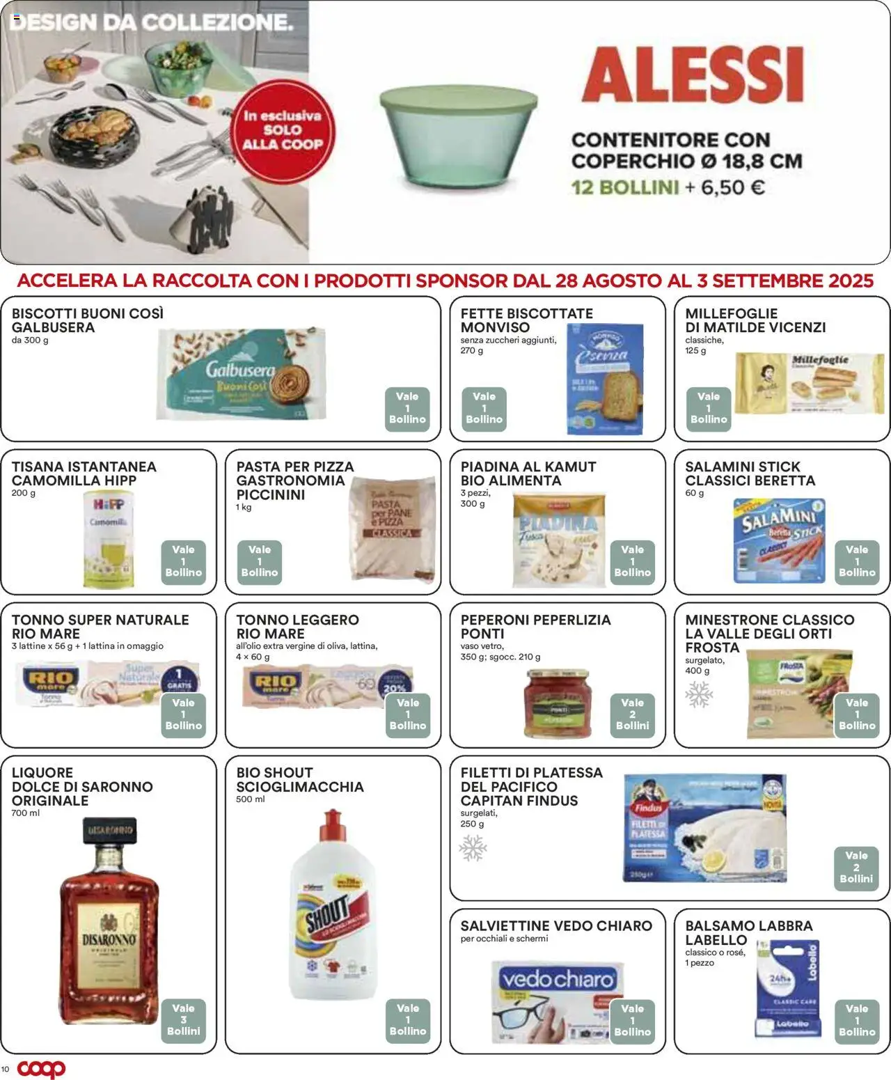 Volantino COOP del 21.08.2025 | Pagina: 10 | Prodotti: Pane, Tonno, Contenitore, Liquore