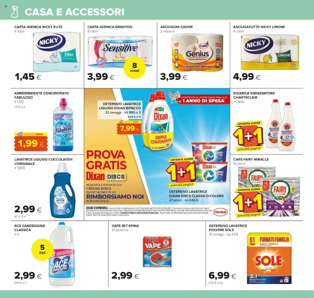 Volantino Oasi del 07.08.2025 | Pagina: 22 | Prodotti: Tè, Candeggina, Sgrassatore, Limone