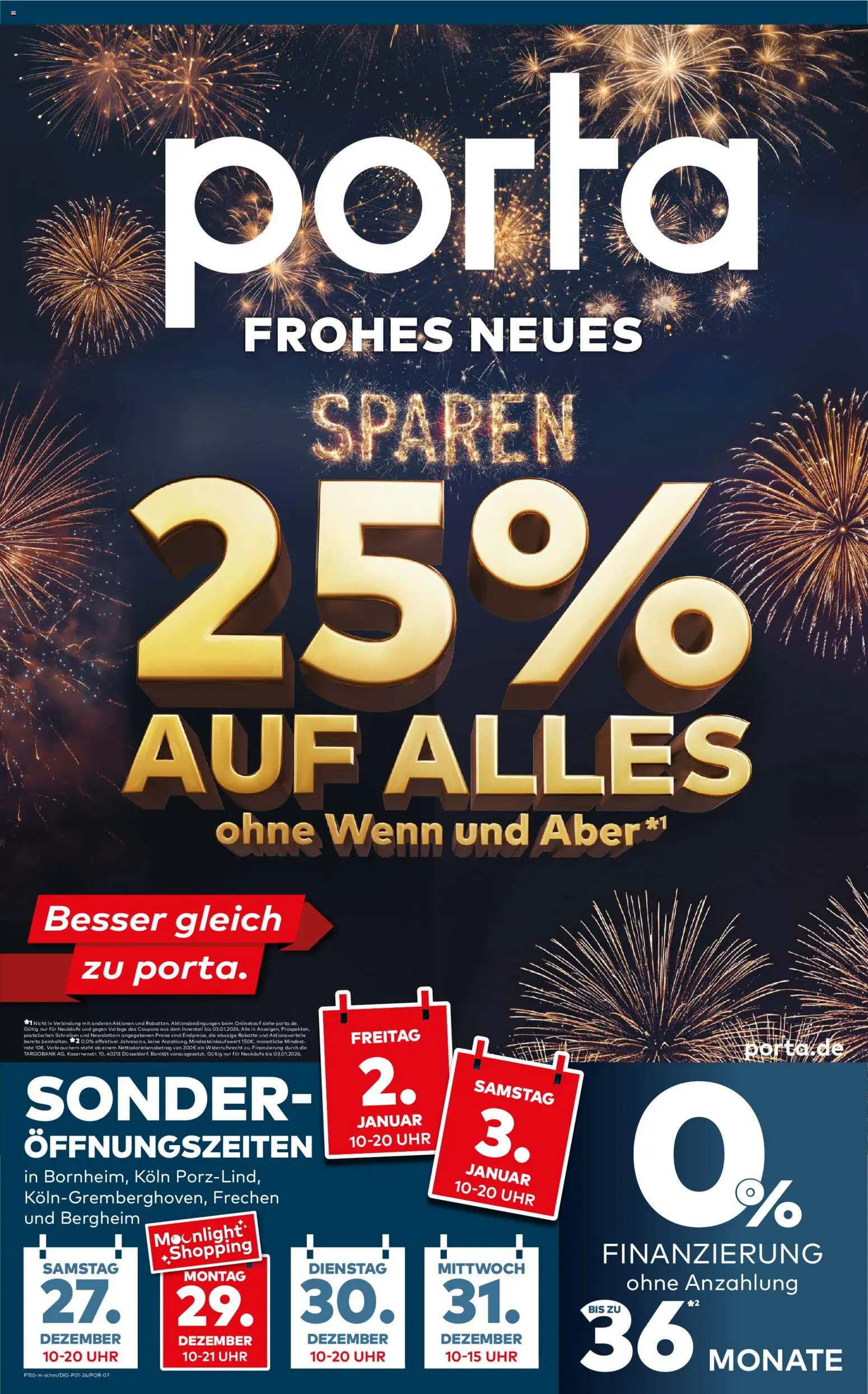 Porta! Frohes neues Sparen Bergheim-Zieverich – gültig ab 26.12.2025 | Seite: 1 | Produkte: Uhr