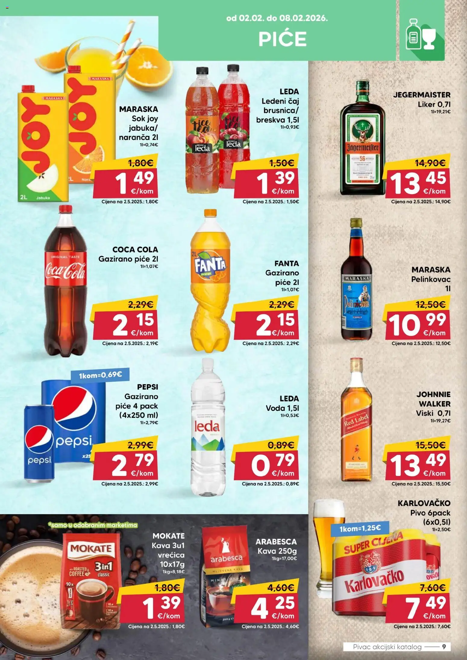 Pivac katalog | vrijedi od 02.02.2026 | Stranica: 9 | Proizvodi: Čaj, Voda, Liker, Jabuka
