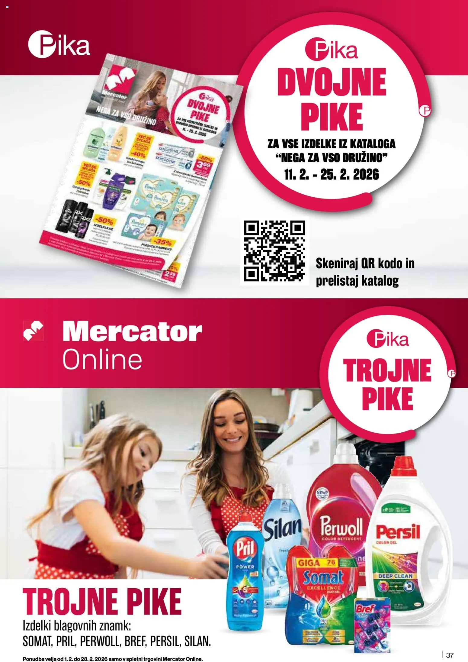 Novi Mercator katalog ponudbe – veljaven od 19.02.2026 | Stran: 37 | Izdelki: Plenice, Detergent
