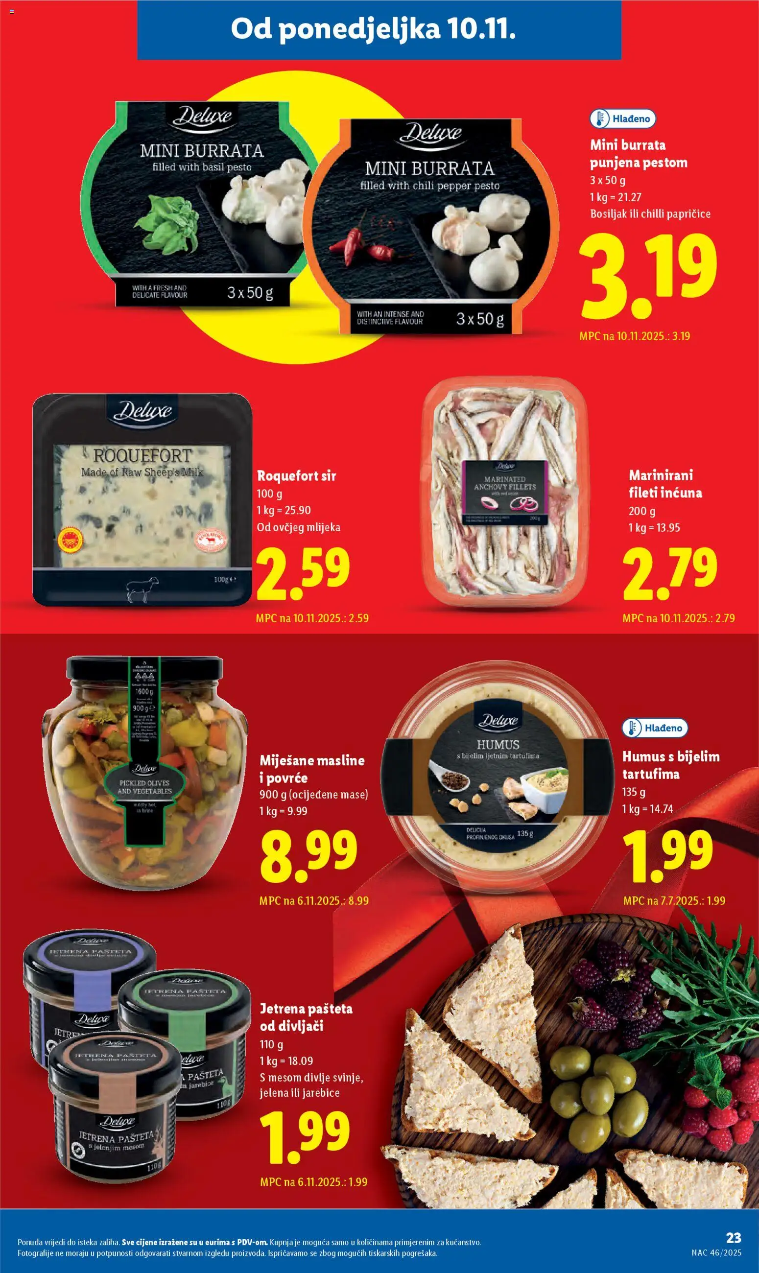 Lidl katalog | vrijedi od 10.11.2025 | Stranica: 23 | Proizvodi: Sir, Pašteta, Povrće, Bosiljak