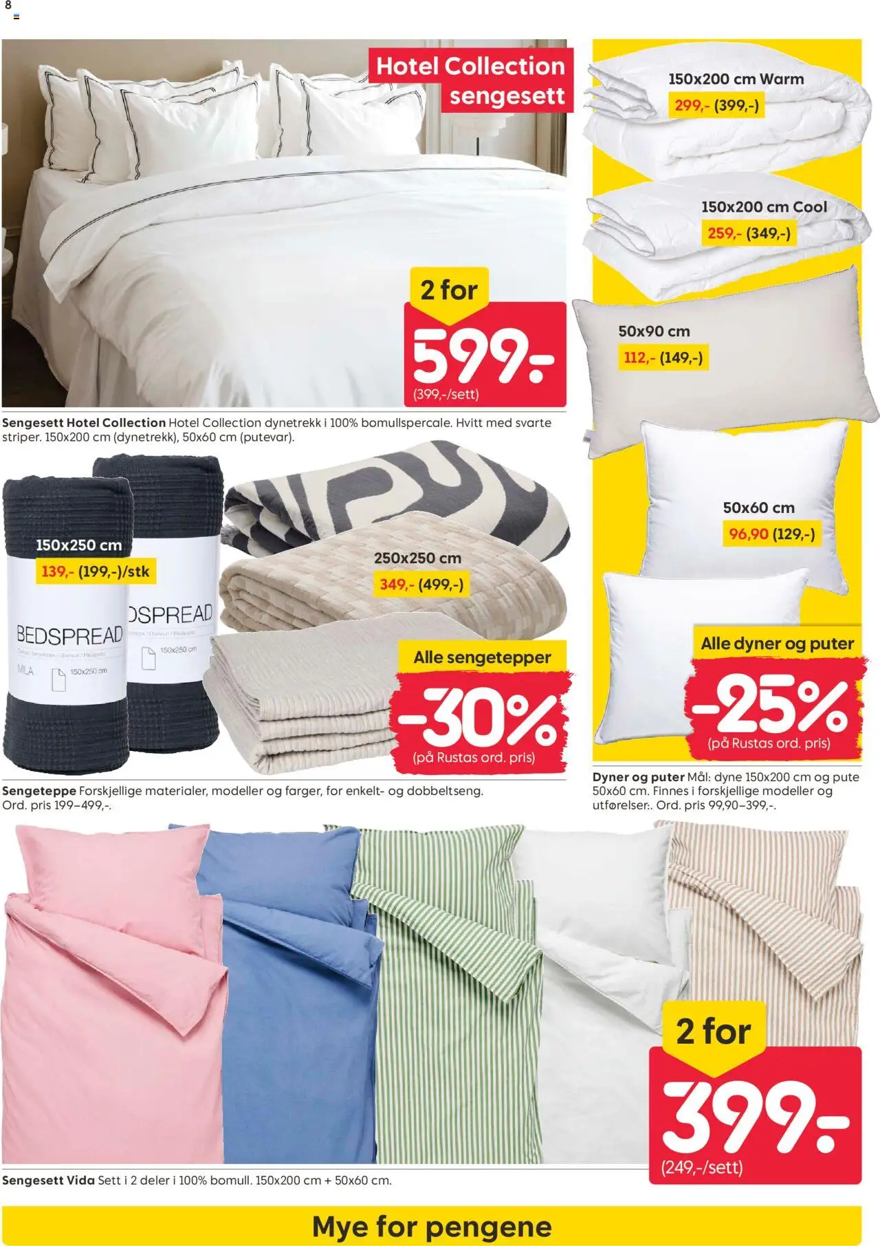  | Side: 8 | Produkter: Dyne, Sengeteppe, Pute, Dynetrekk
