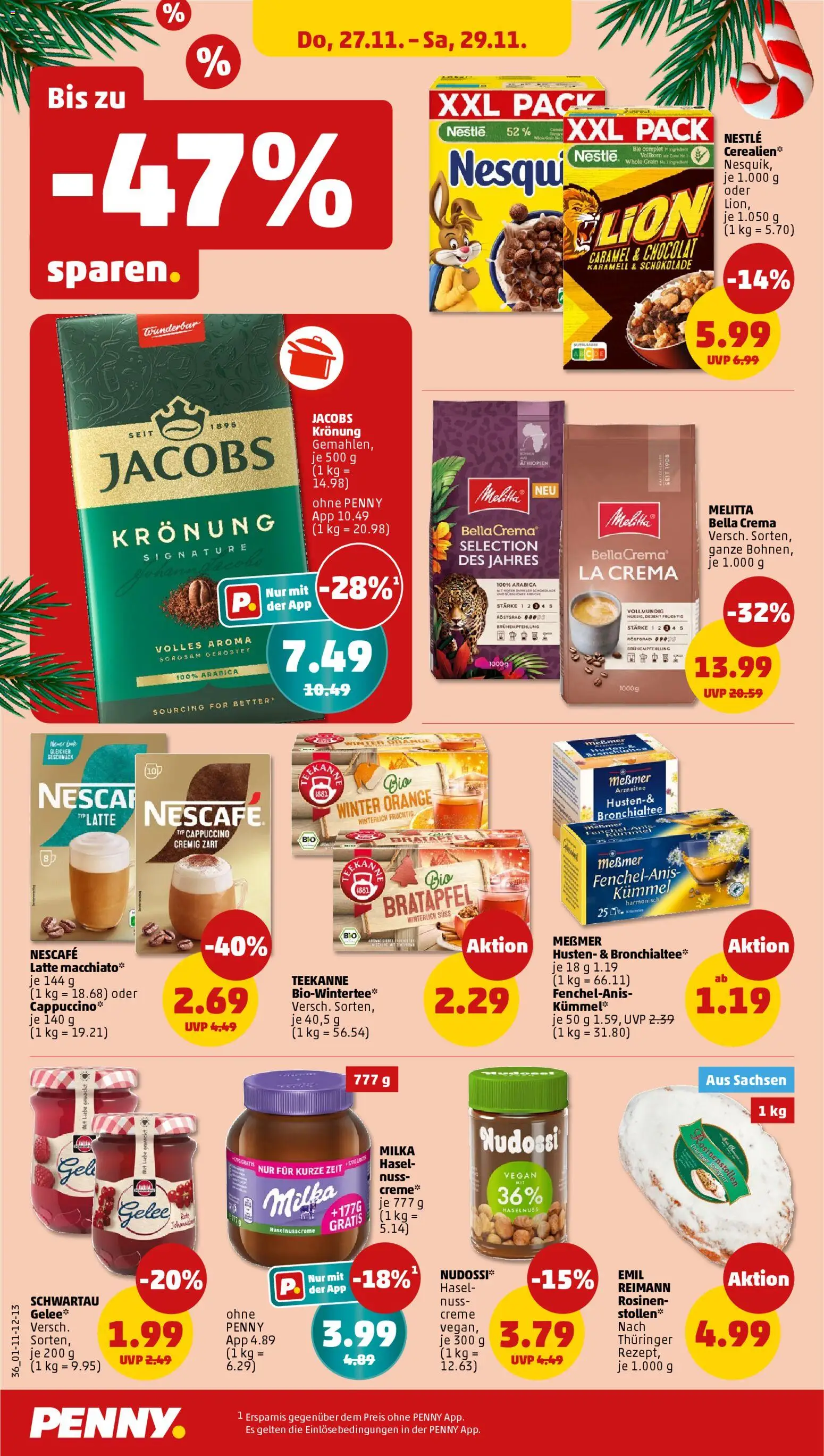 Penny Prospekt 	 – gültig ab 01.12.2025 | Seite: 38 | Produkte: Nescafe, Messmer, Creme, Teekanne