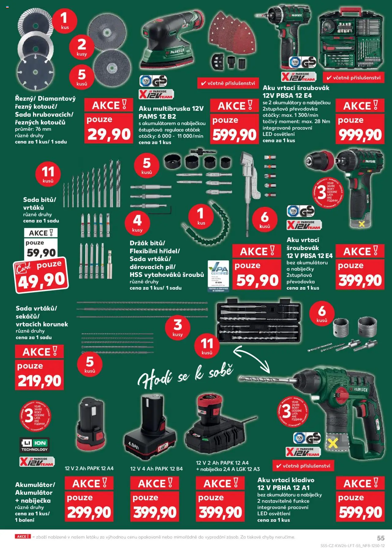 Kaufland leták od 25.06.2025 | Strana: 55 | Produkty: Parkside, Šroubovák, Kladivo, LED