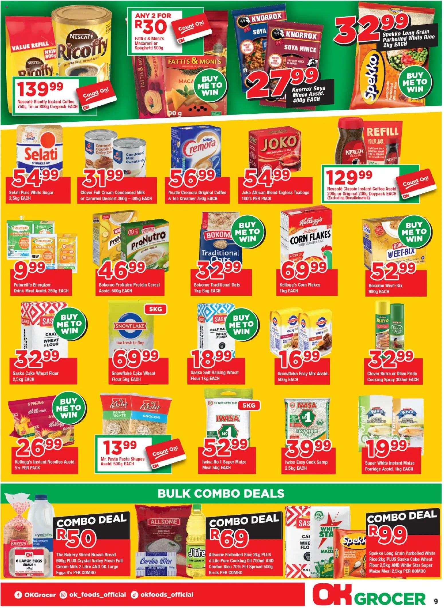 New OK Foods catalogue – valid from 21.01.2026 | Page: 9 | Products: Corn, Creamer, Pasta, Soya mince