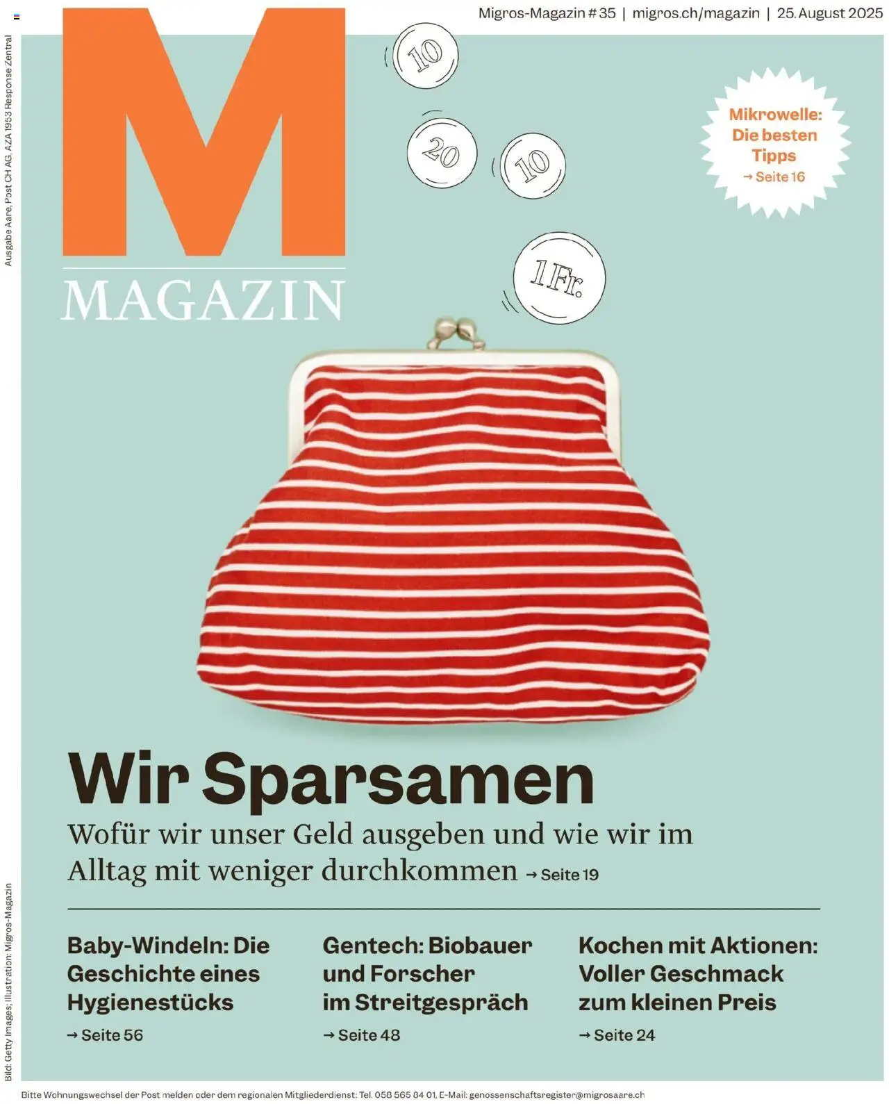 Migros - Magazin ab 25.08.2025 | Seite: 1 | Produkte: Mikrowelle