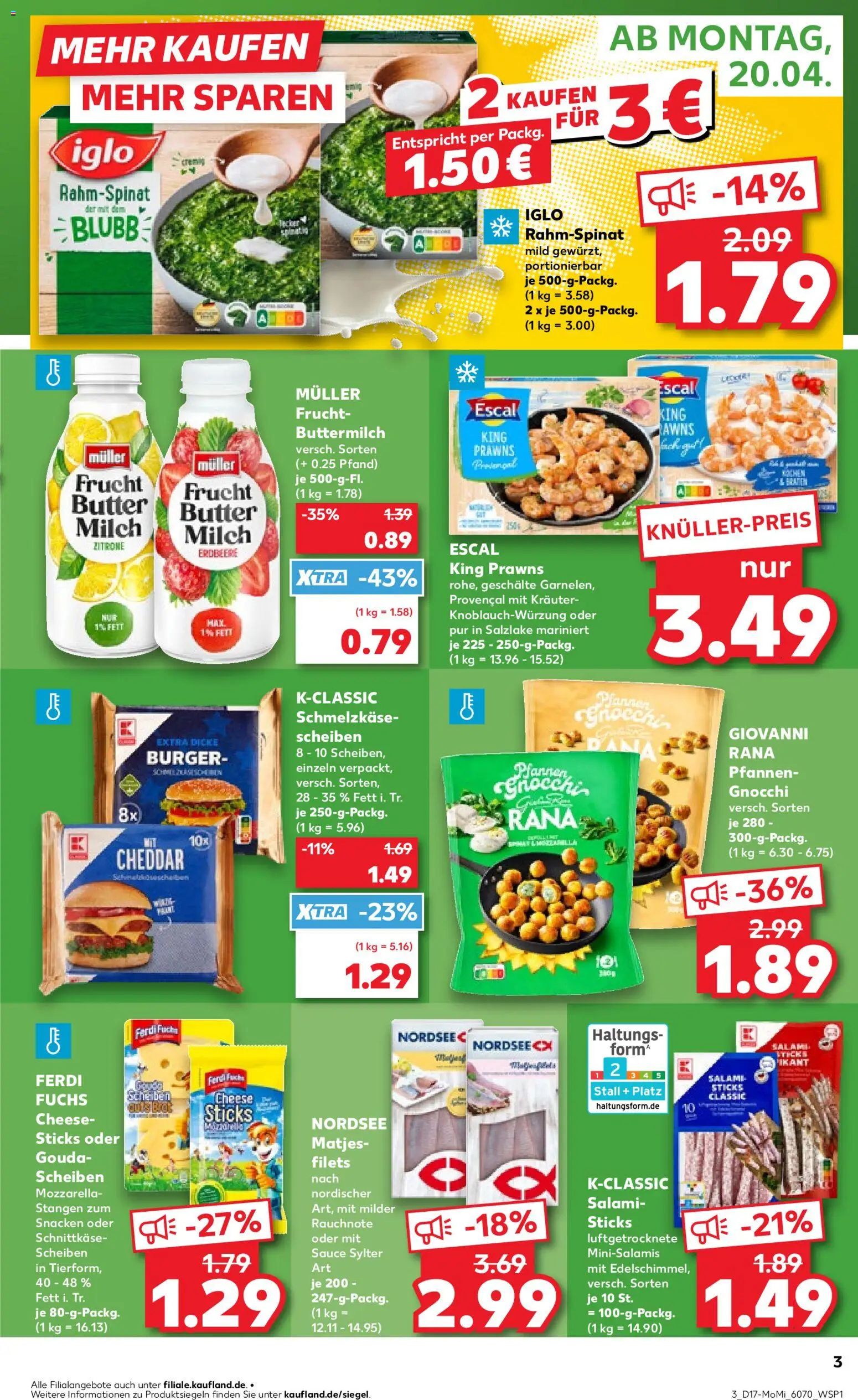 Kaufland Prospekt Berlin	 – gültig ab 20.04.2026 | Seite: 3 | Produkte: Buttermilch, Butter, Iglo, Burger