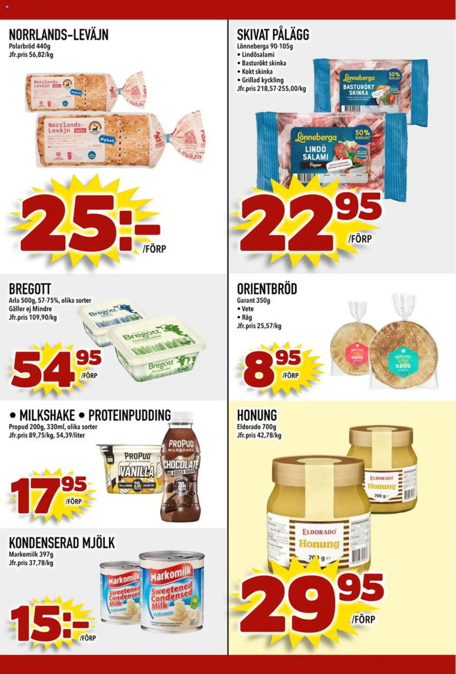 Din Mat reklamblad aktuell från 09.03.2026 | Sida: 4 | Produkter: Mjölk, Bröd, Skinka, Papper