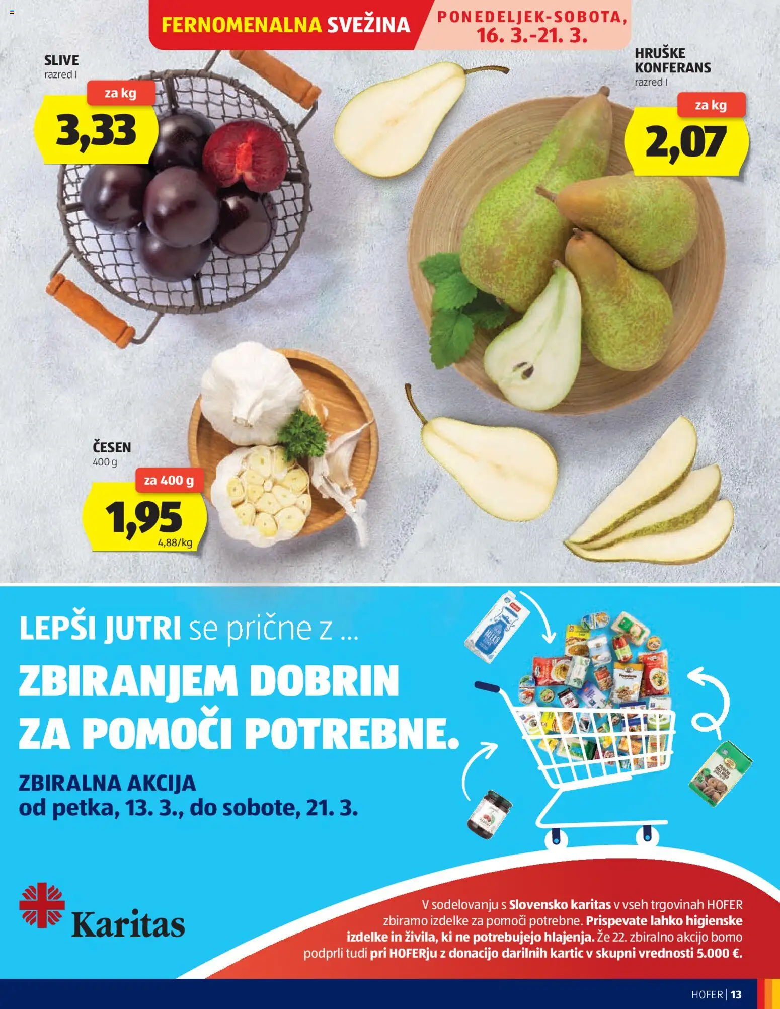 Novi Hofer katalog ponudbe – veljaven od 11.03.2026 | Stran: 13 | Izdelki: Cesen, Hruške