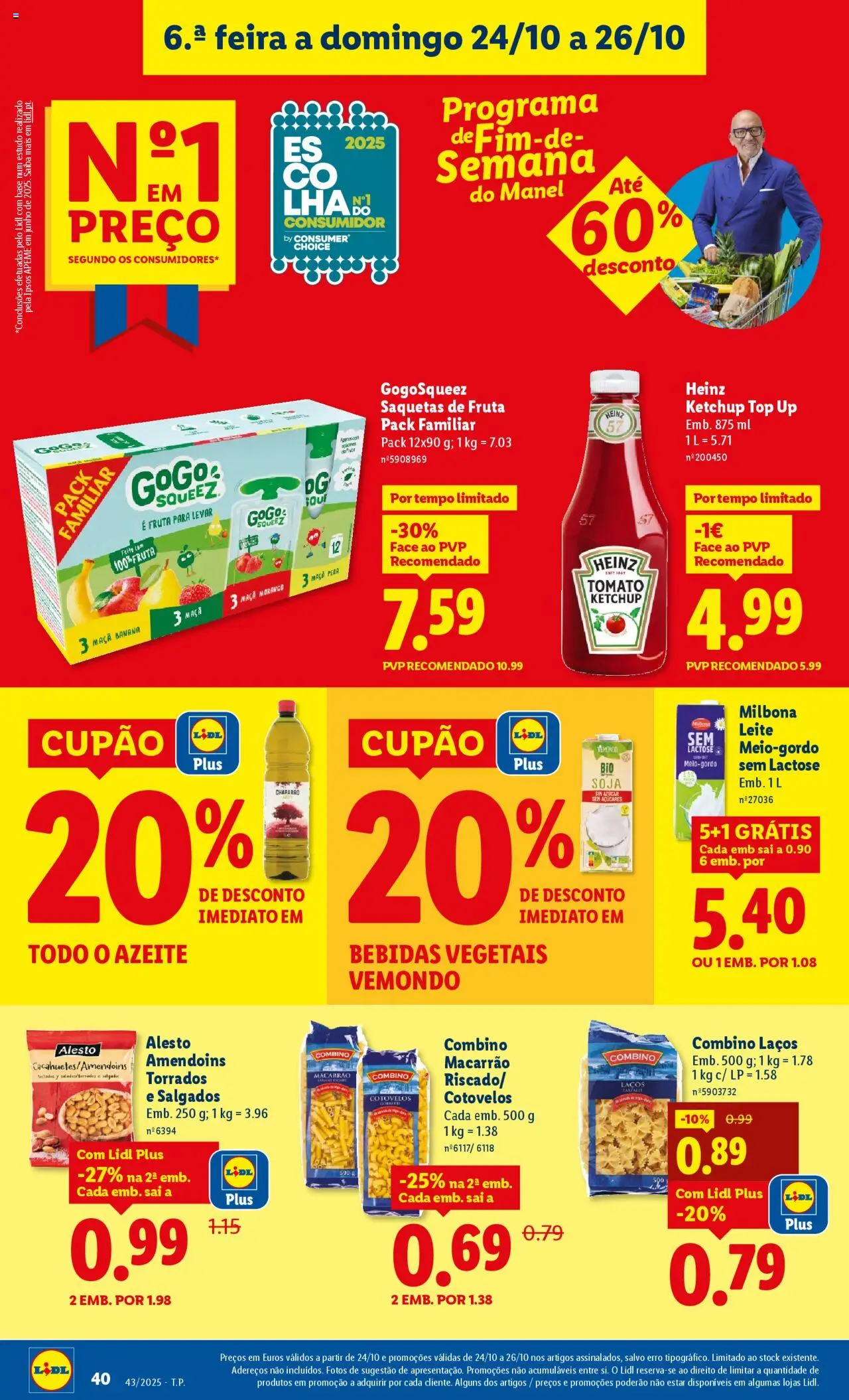 Lidl folheto │ válido de 20.10.2025 | Página: 40 | Produtos: Amendoins, Banana, Maça, Ketchup