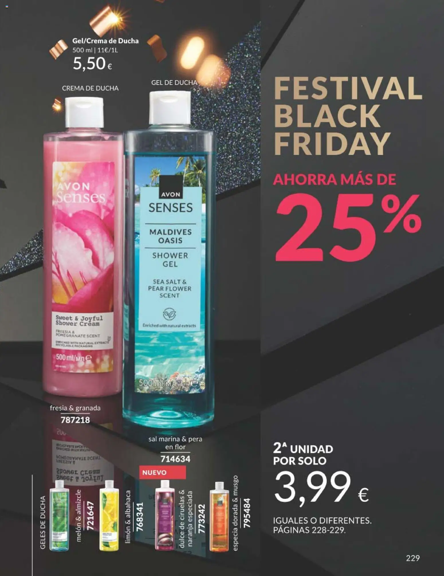 Catálogo AVON campaña 11 Black Friday │ válido desde el 01.11.2025 | Página: 229 | Productos: Φορτιστής, Gel de ducha, Crema, Ducha