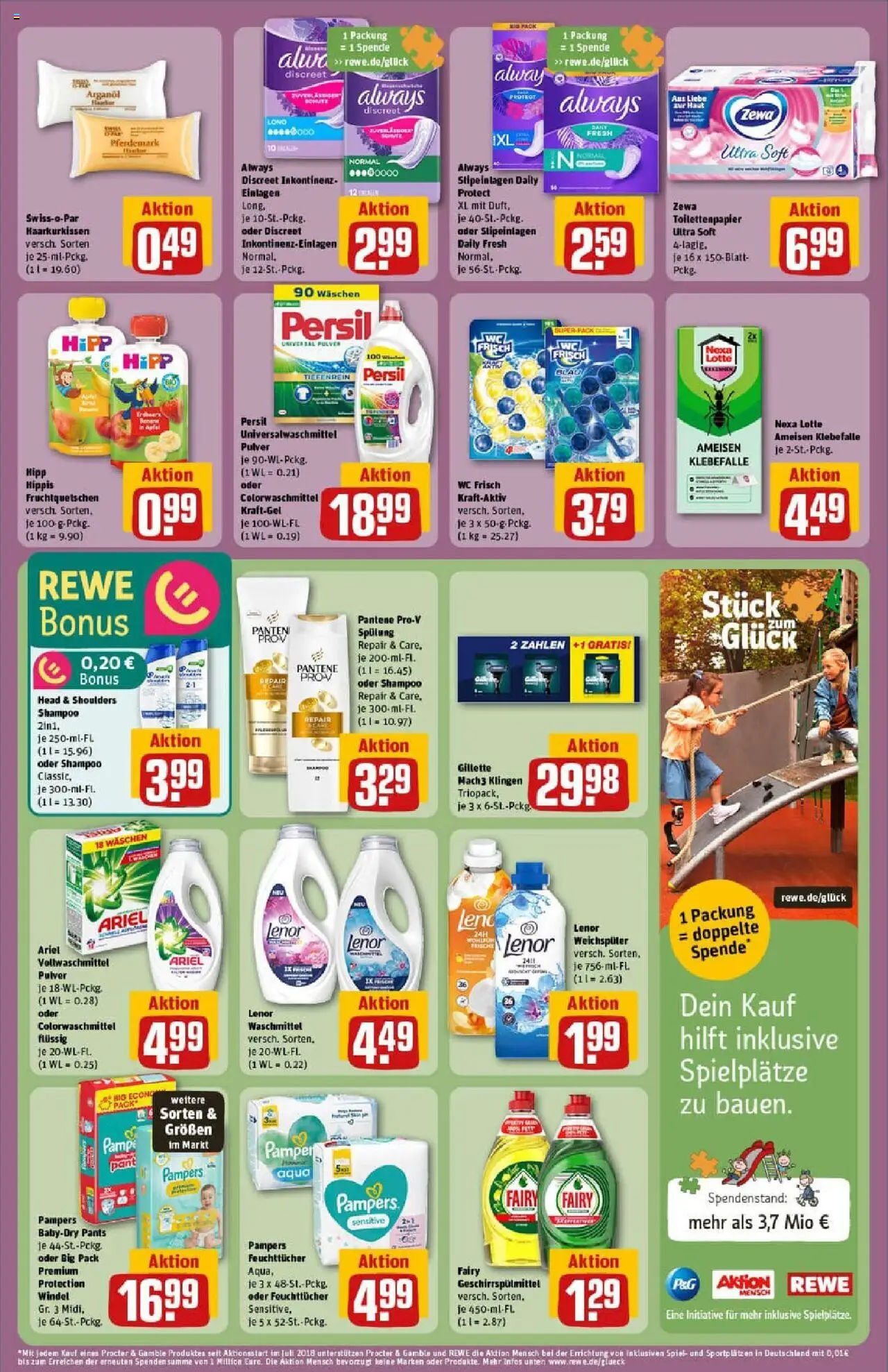 Rewe prospekt Lübeck	 - gültig ab dem 27.07.2025 | Seite: 27 | Produkte: Pampers, Head & shoulders, Zewa, Waschmittel