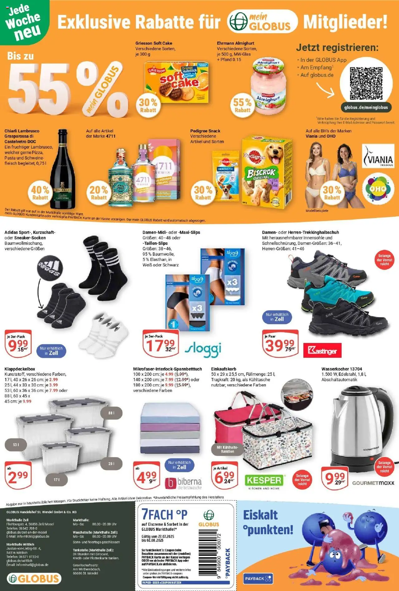 Globus prospekt Zell/mosel	 - gültig ab dem 28.07.2025 | Seite: 24 | Produkte: Ehrmann almighurt, Bettwäsche, Fleisch, Telefon