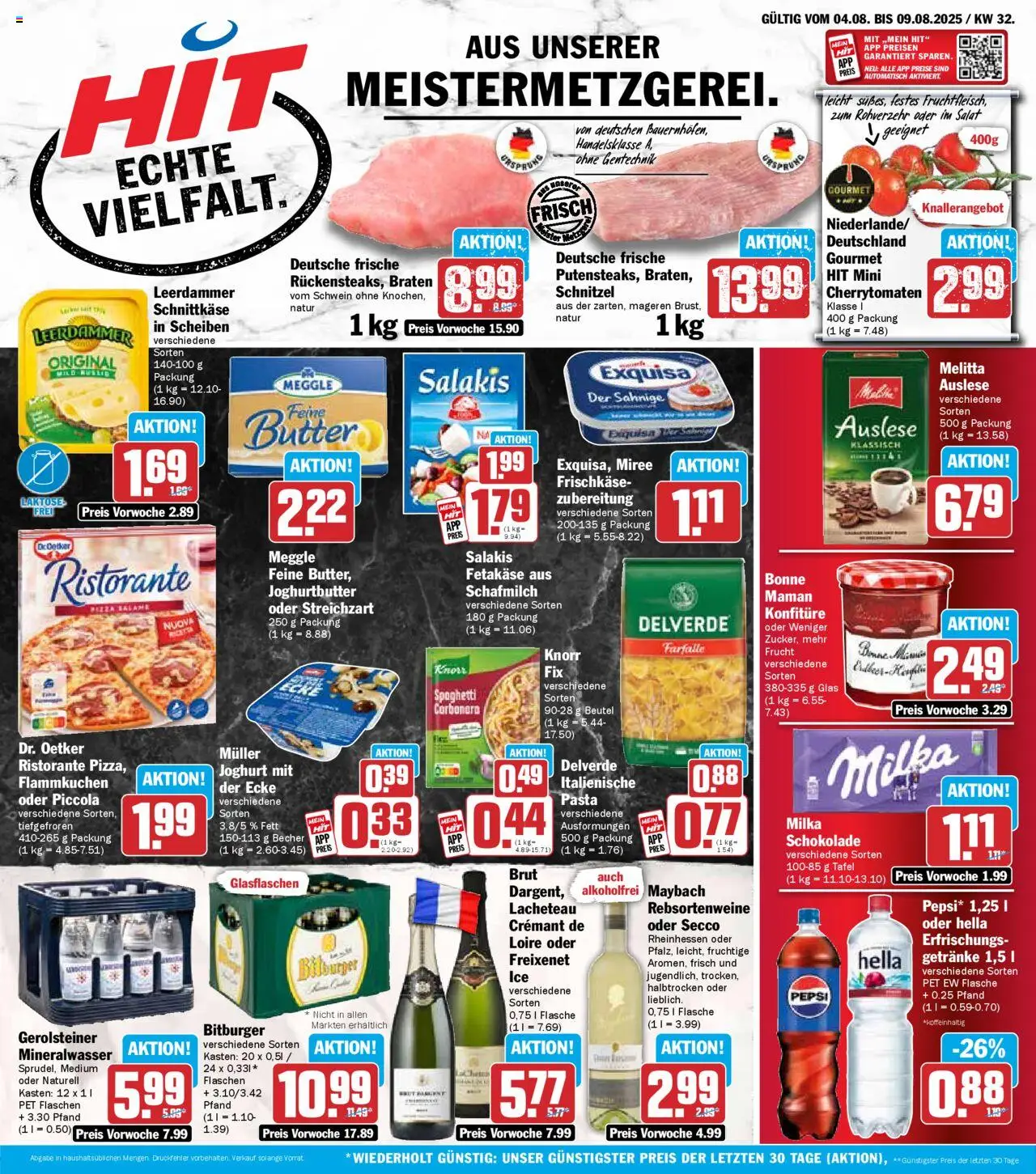 HIT - Rhineland-Palatinate - gültig ab dem 04.08.2025 | Seite: 1 | Produkte: Butter, Freixenet, Knorr, Schnitzel