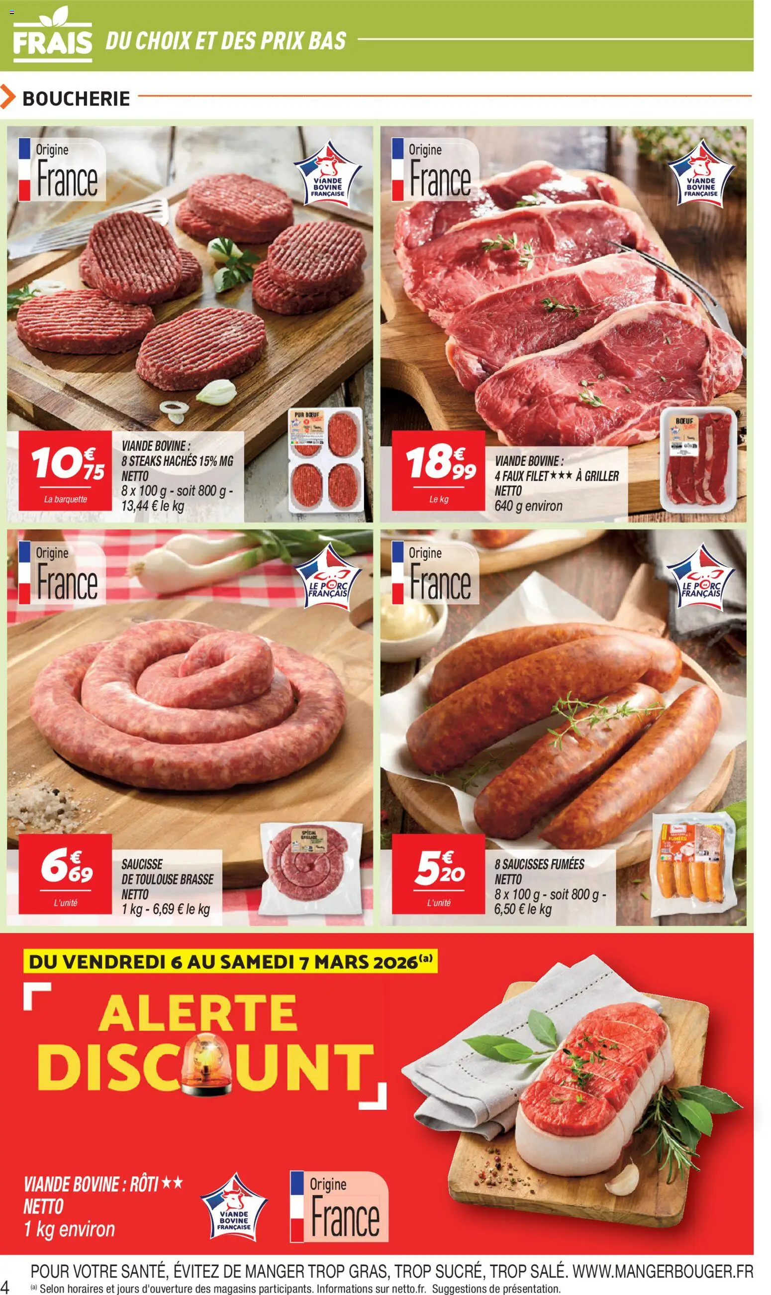 {H1} | Page: 4 | Produits: Saucisse, Viande, Viande bovine
