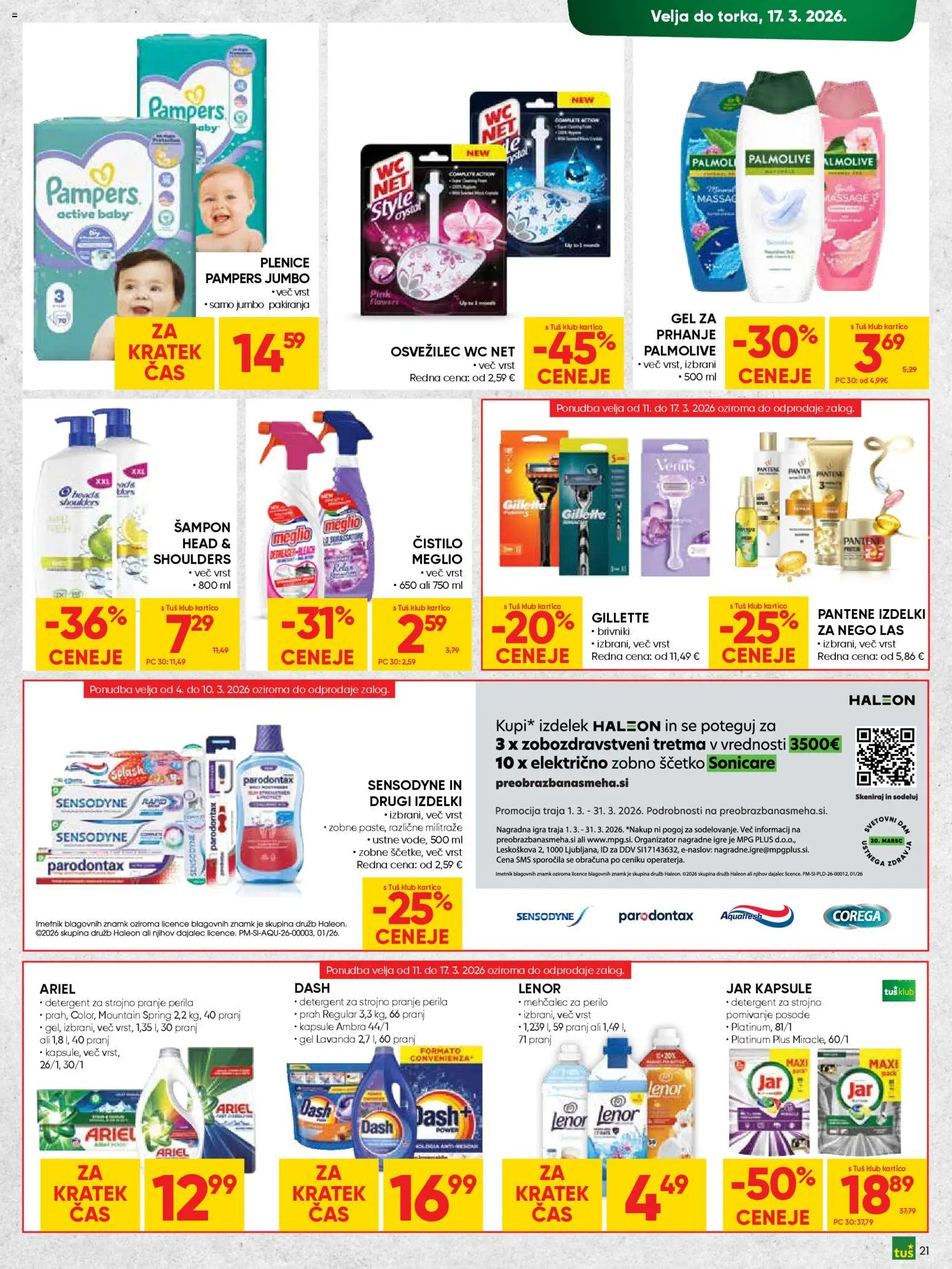 Novi Tuš katalog ponudbe – veljaven od 04.03.2026 | Stran: 21 | Izdelki: Igra, Sampon, Mehcalec za perilo, Detergent