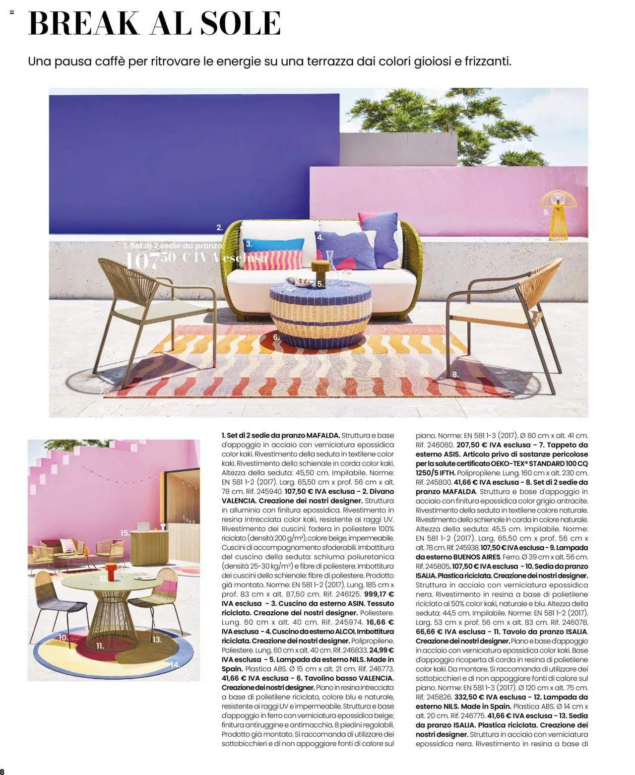 Volantino Maisons du Monde del 14.04.2025 | Pagina: 8 | Prodotti: Sofá, Tavolo, Sedia, Tappeto