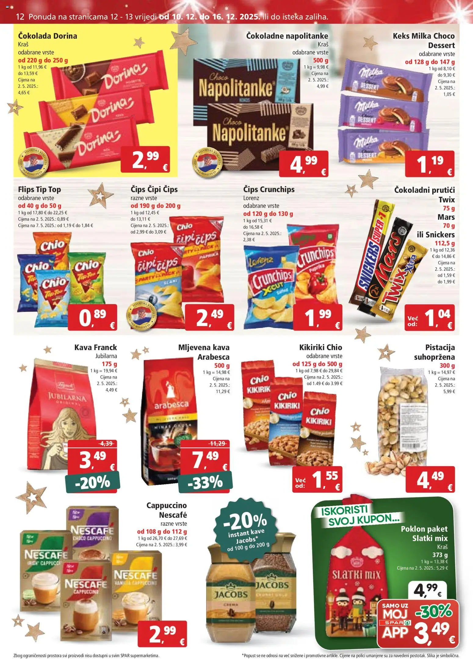 Spar katalog | vrijedi od 10.12.2025 | Stranica: 12 | Proizvodi: Mljevena kava, Kava, Čokolada, Kikiriki